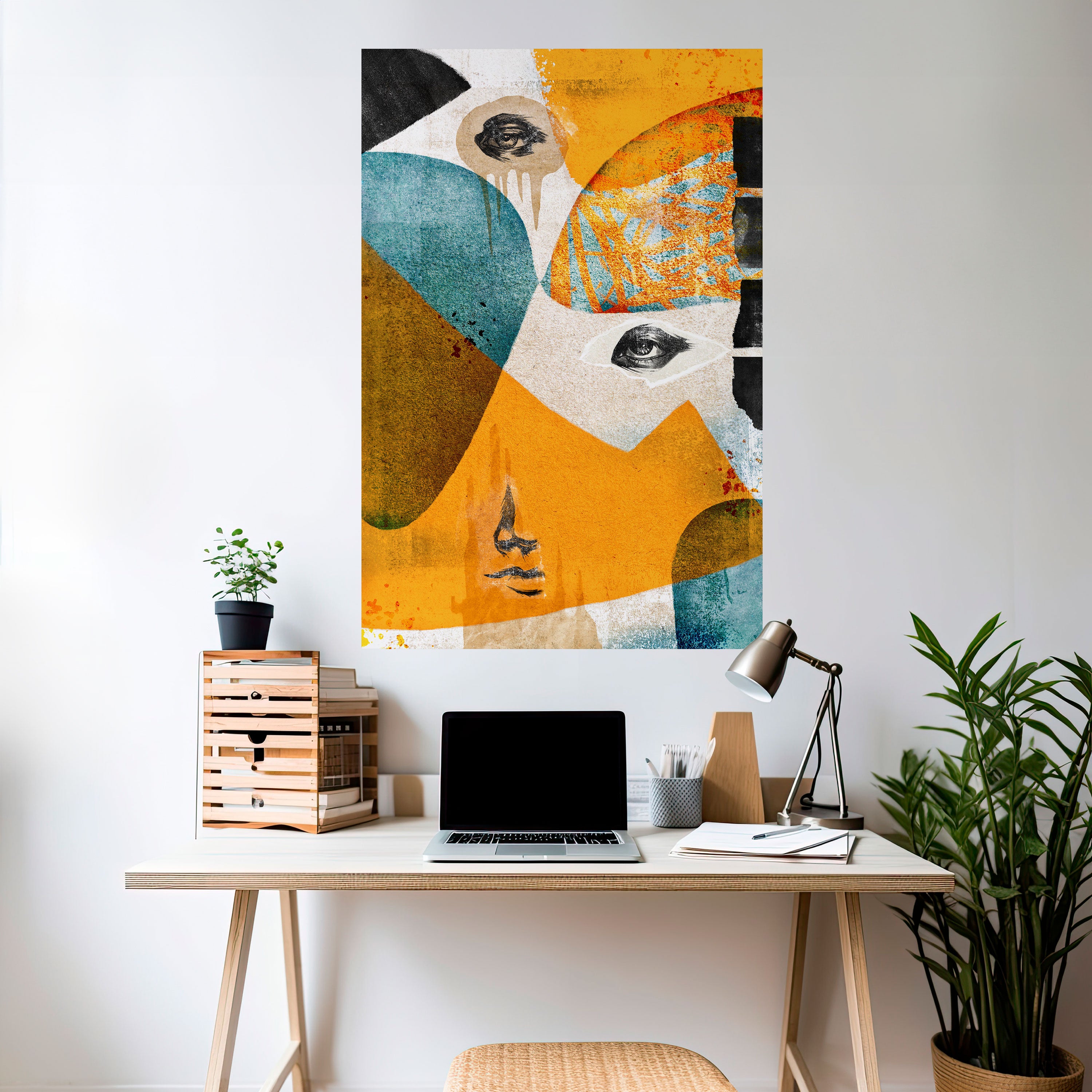 ABSTRACT FACES Naklejka/Plakat pionowy