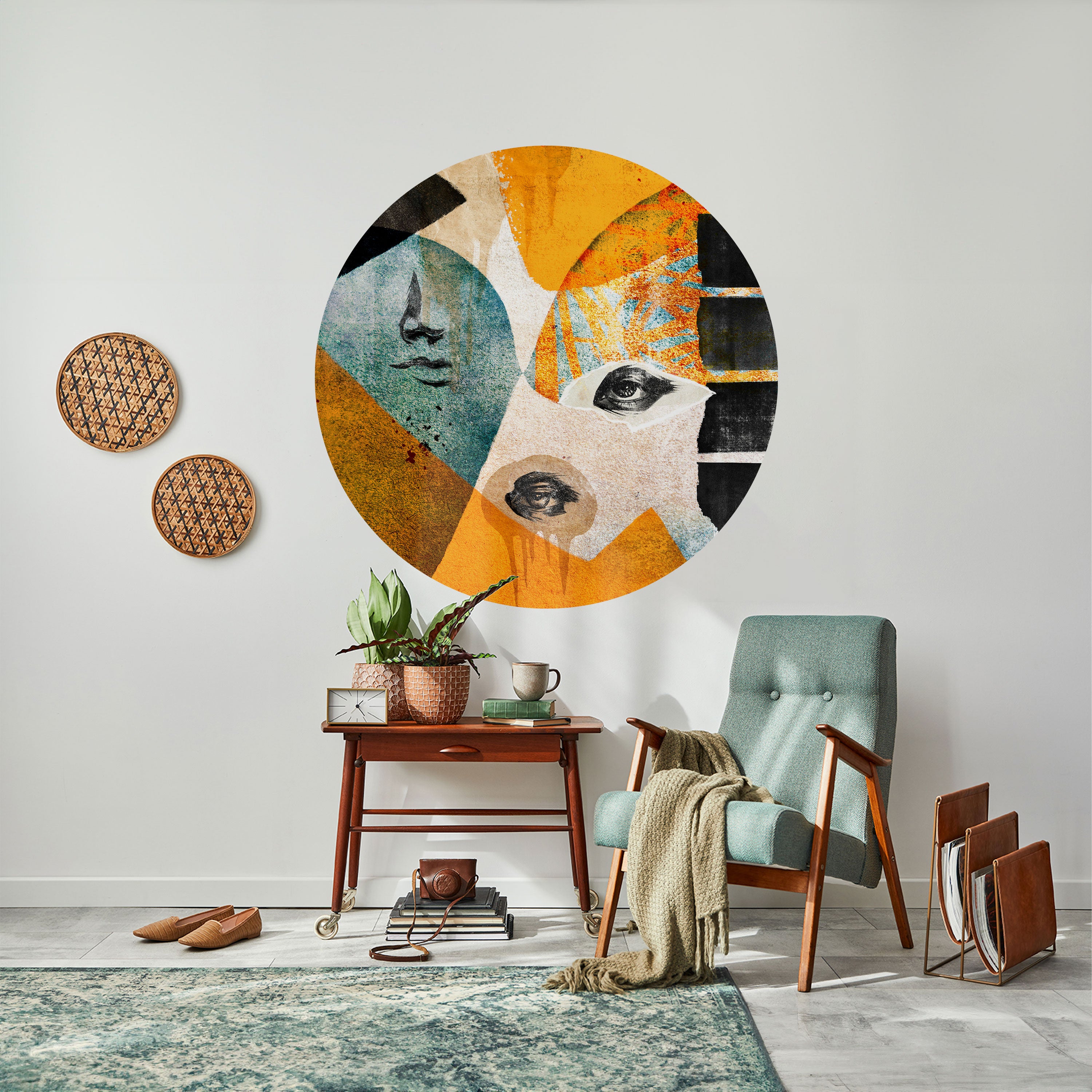 ABSTRACT FACES Naklejka okrągła