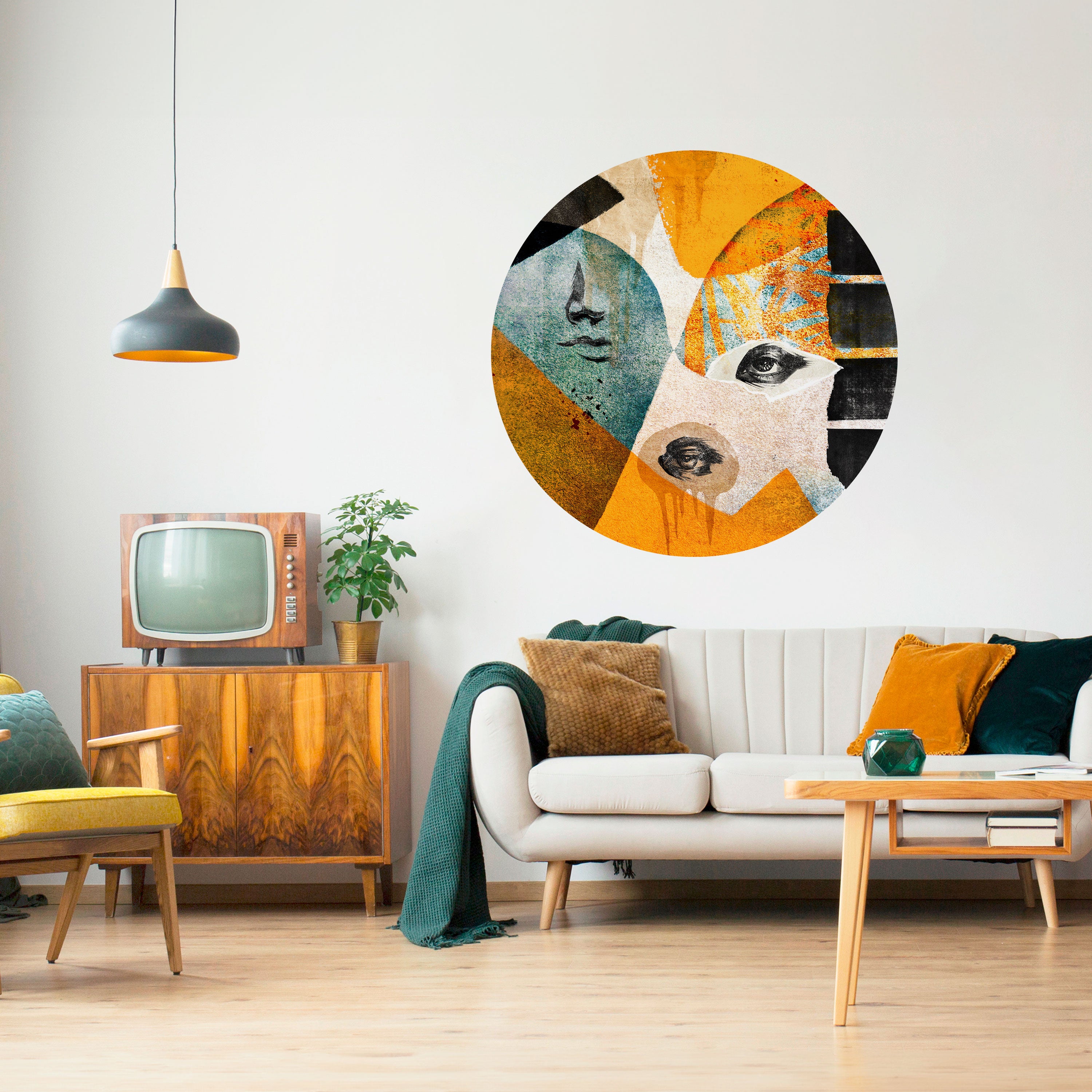 ABSTRACT FACES Naklejka okrągła