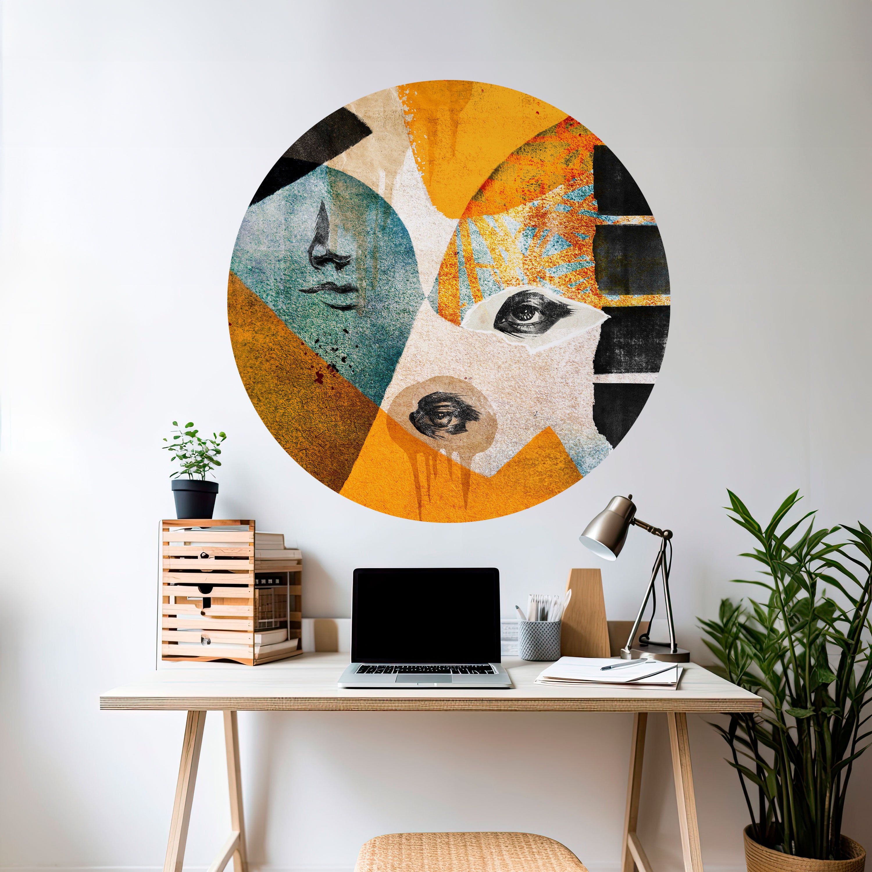 ABSTRACT FACES Naklejka okrągła