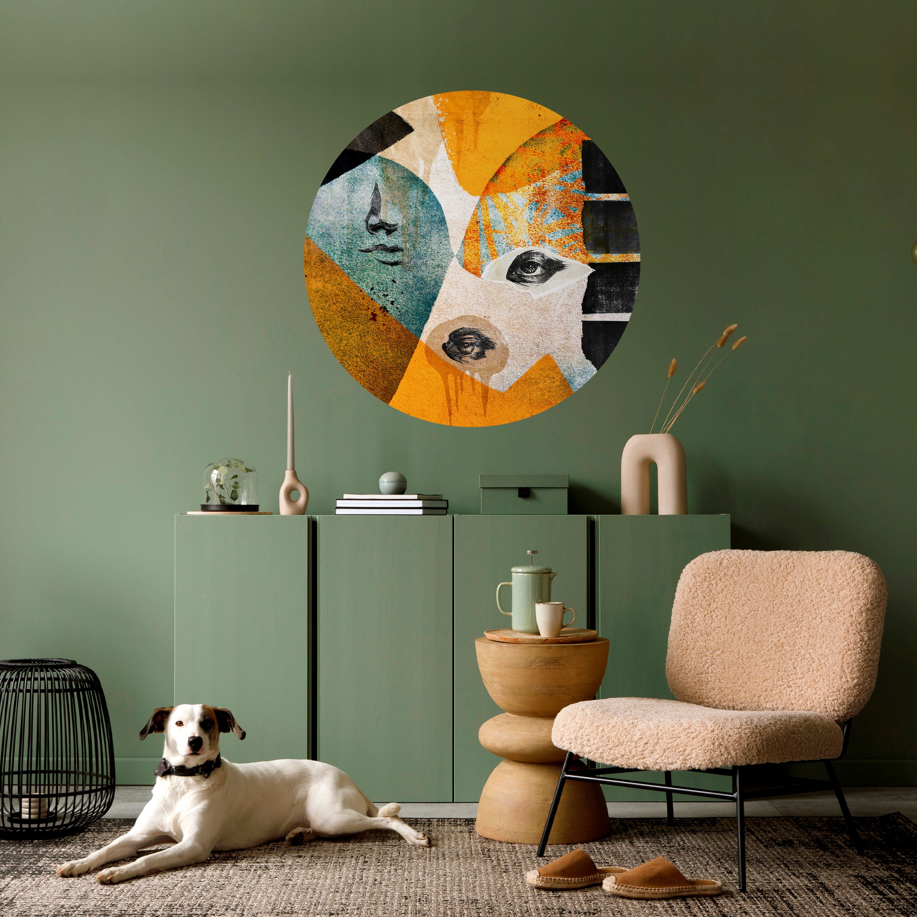 ABSTRACT FACES Naklejka okrągła