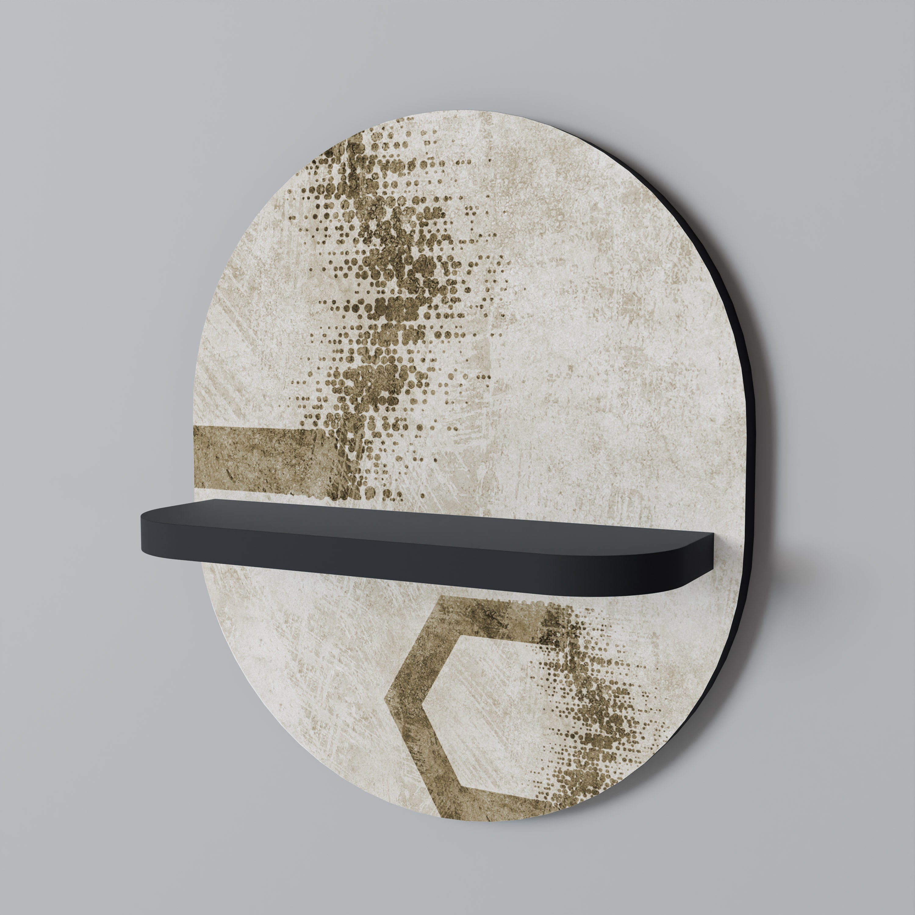 HEXAGONAL SHAPES Półka owalna Czarna