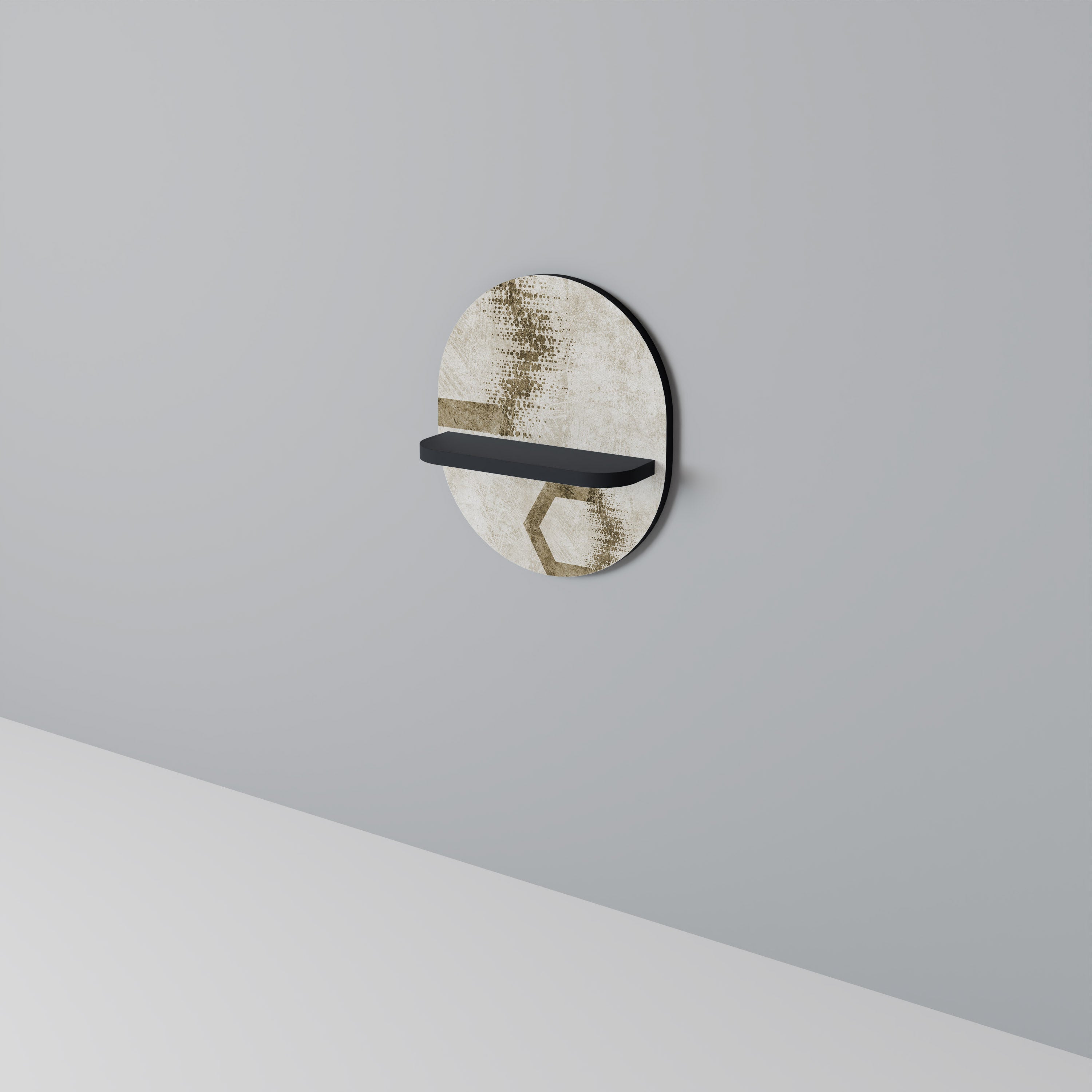 HEXAGONAL SHAPES Półka owalna Czarna