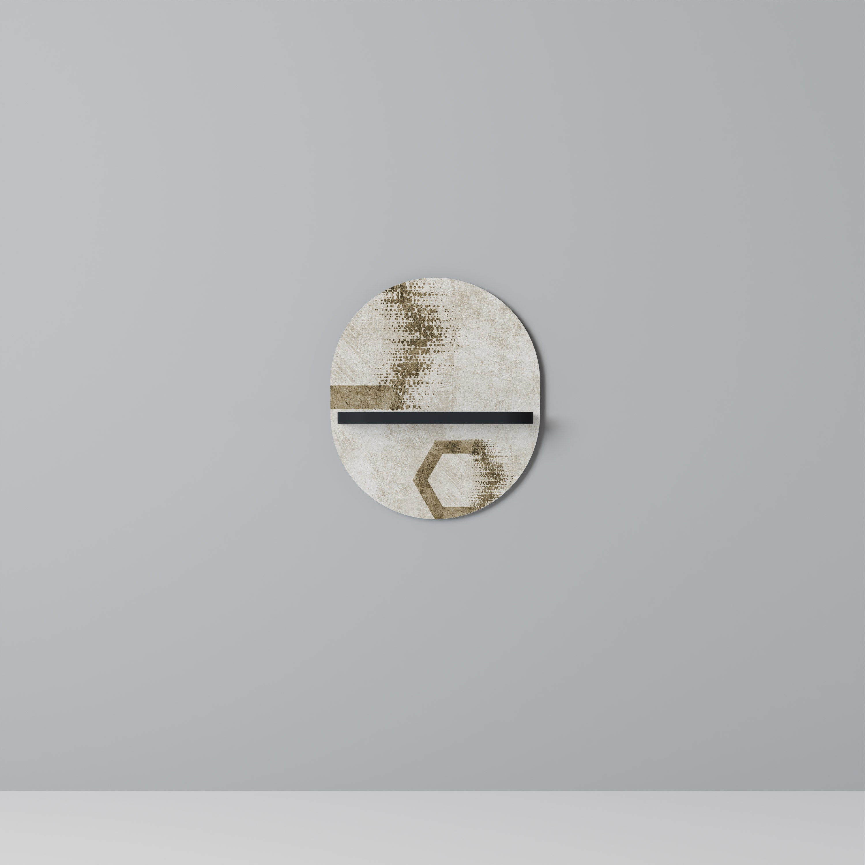 HEXAGONAL SHAPES Półka owalna Czarna