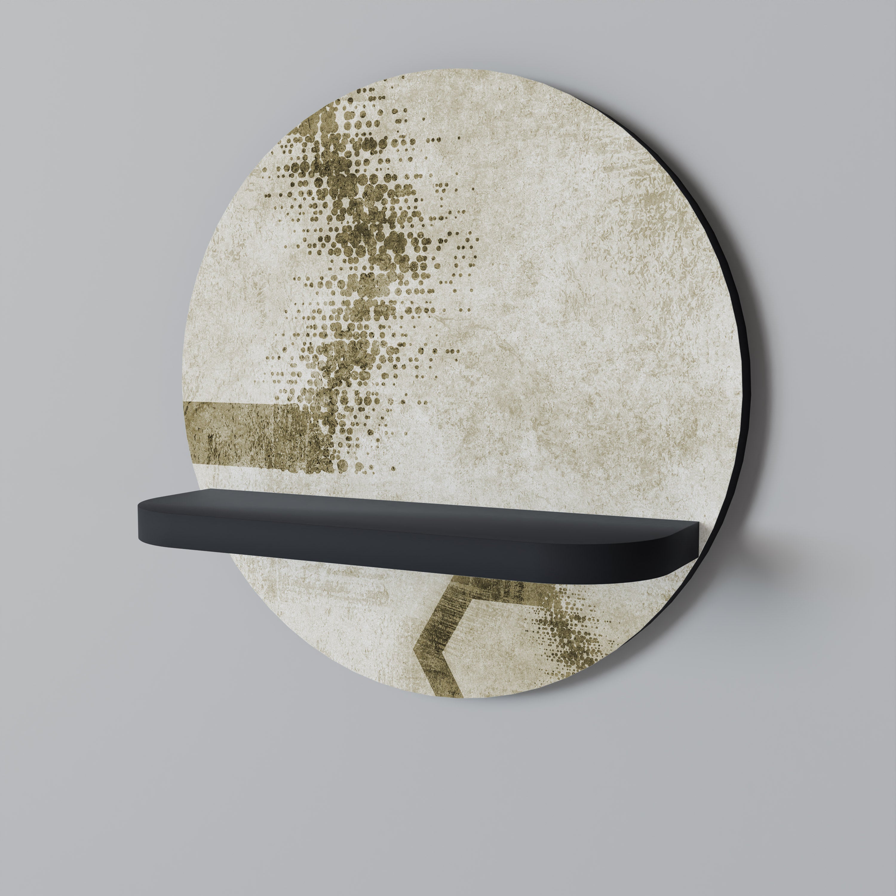 HEXAGONAL SHAPES Półka okrągła Czarna