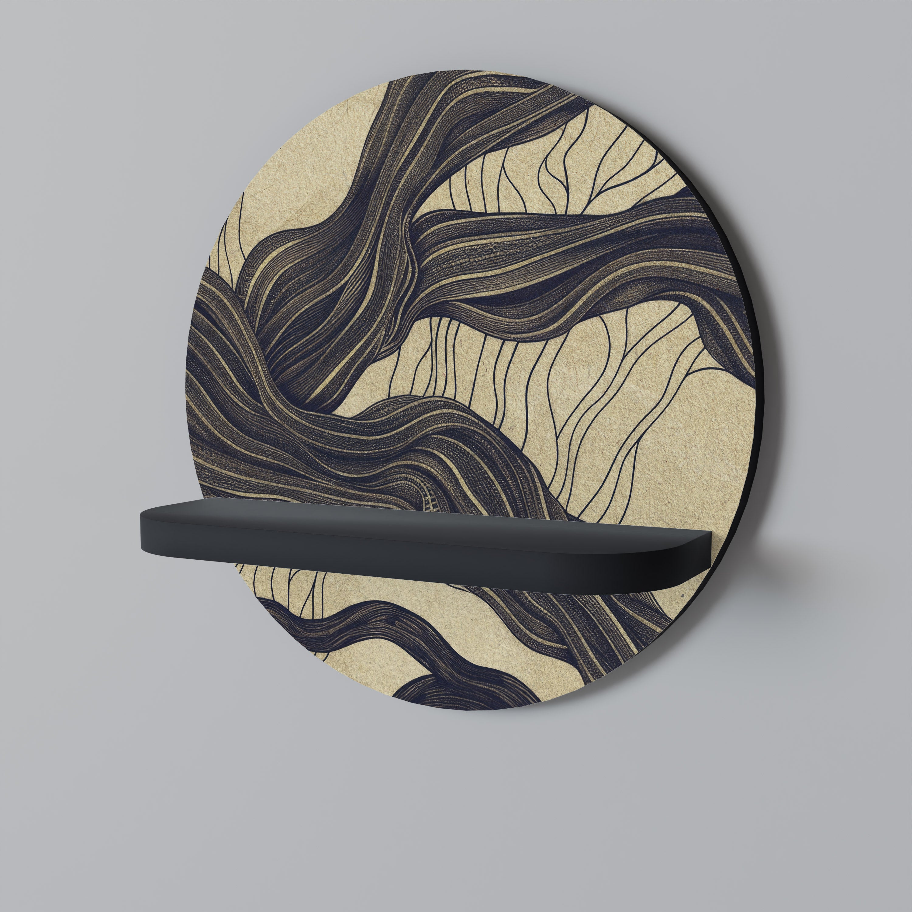 UNIFIED FRAGMENTS Półka okrągła Czarna