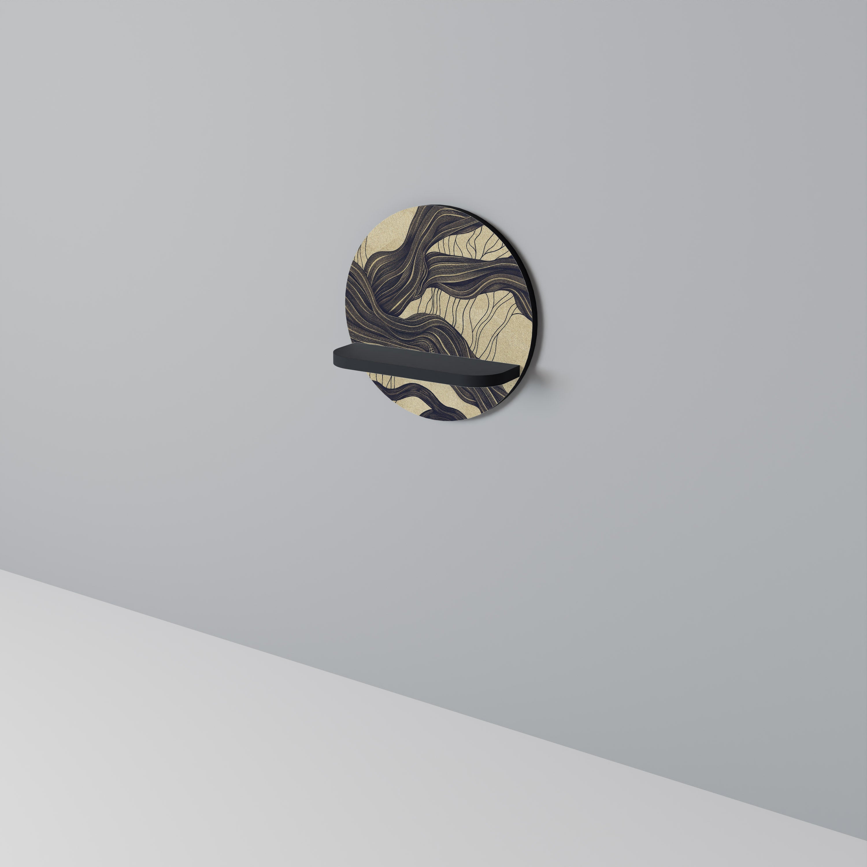 UNIFIED FRAGMENTS Półka okrągła Czarna