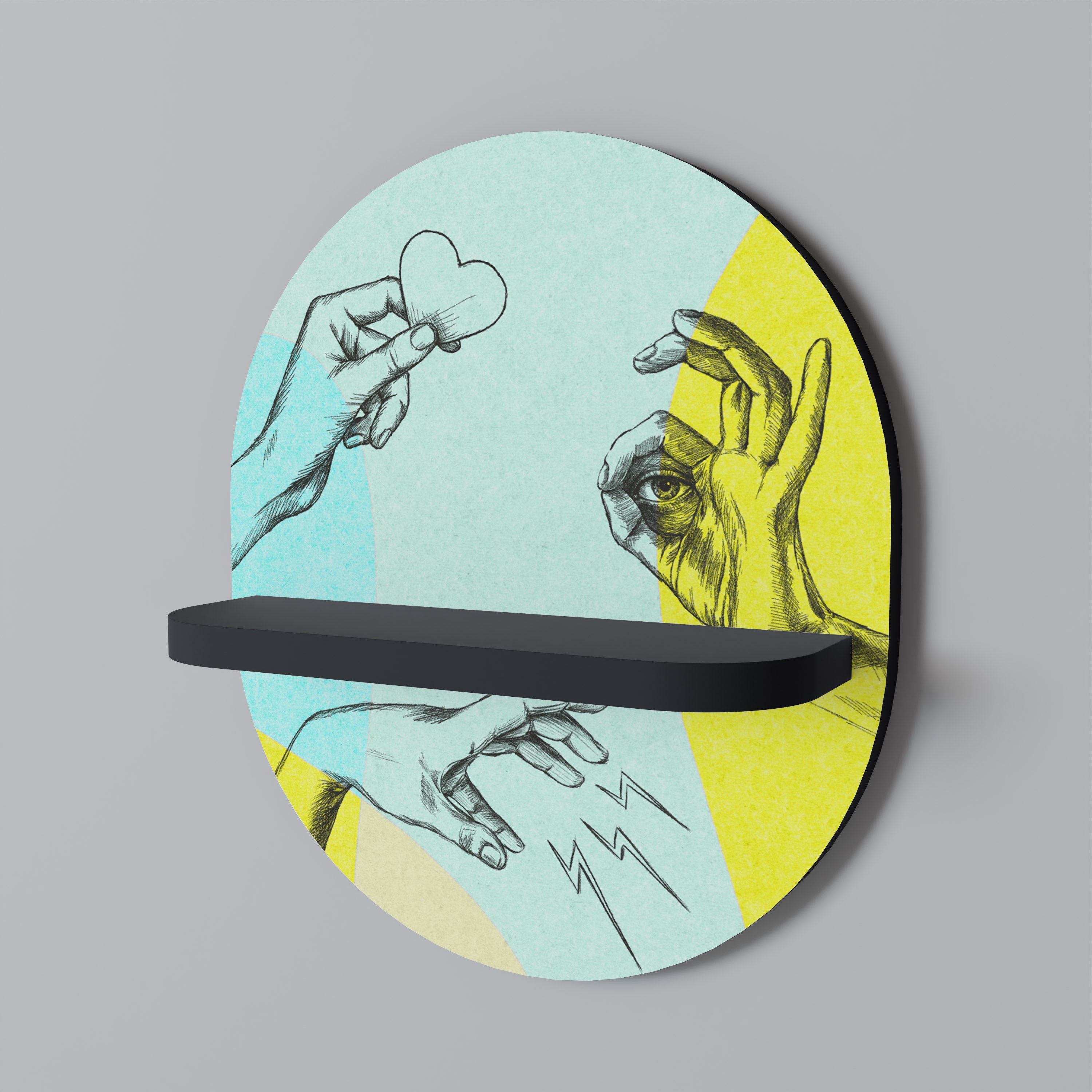 BODY LANGUAGE Półka owalna Czarna