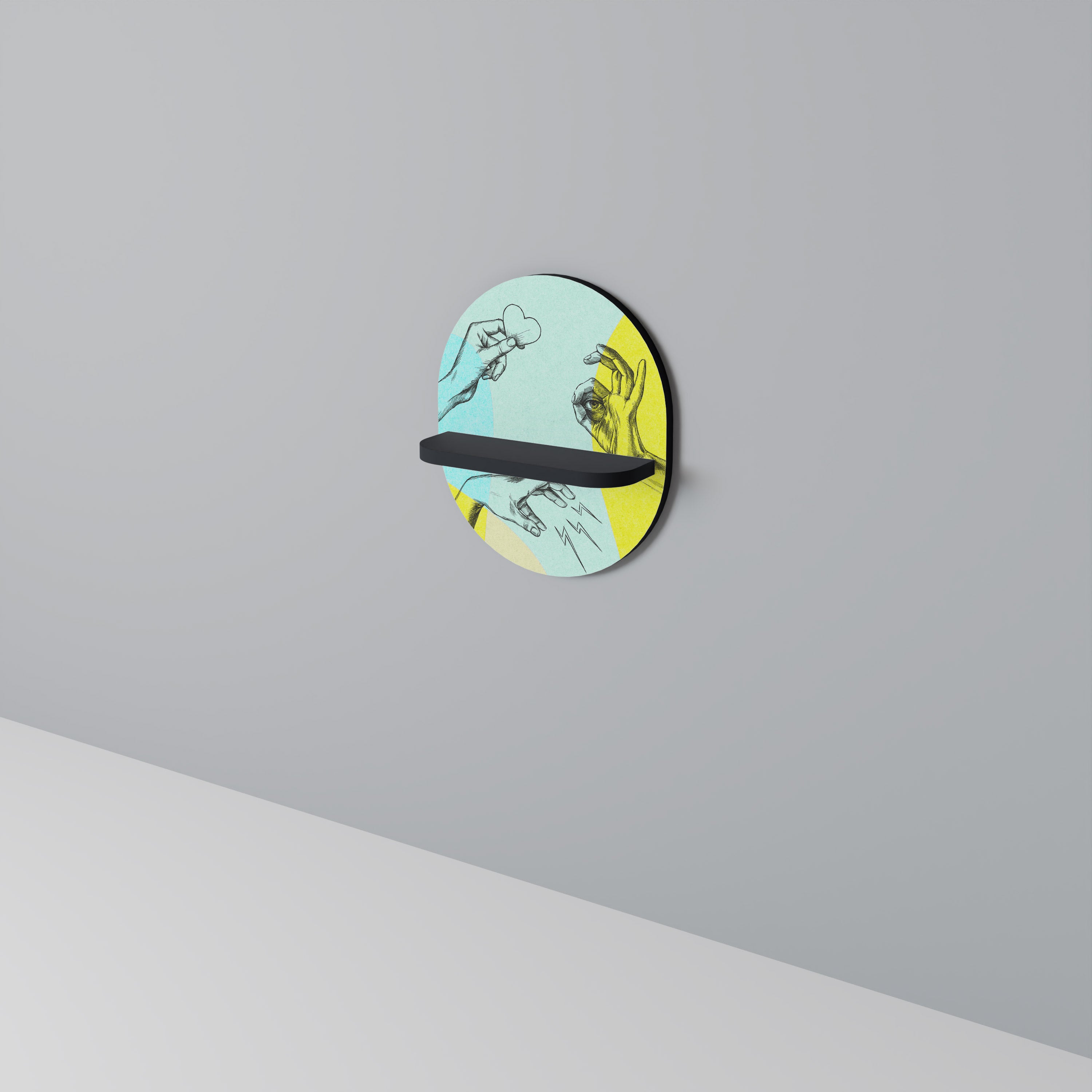 BODY LANGUAGE Półka owalna Czarna