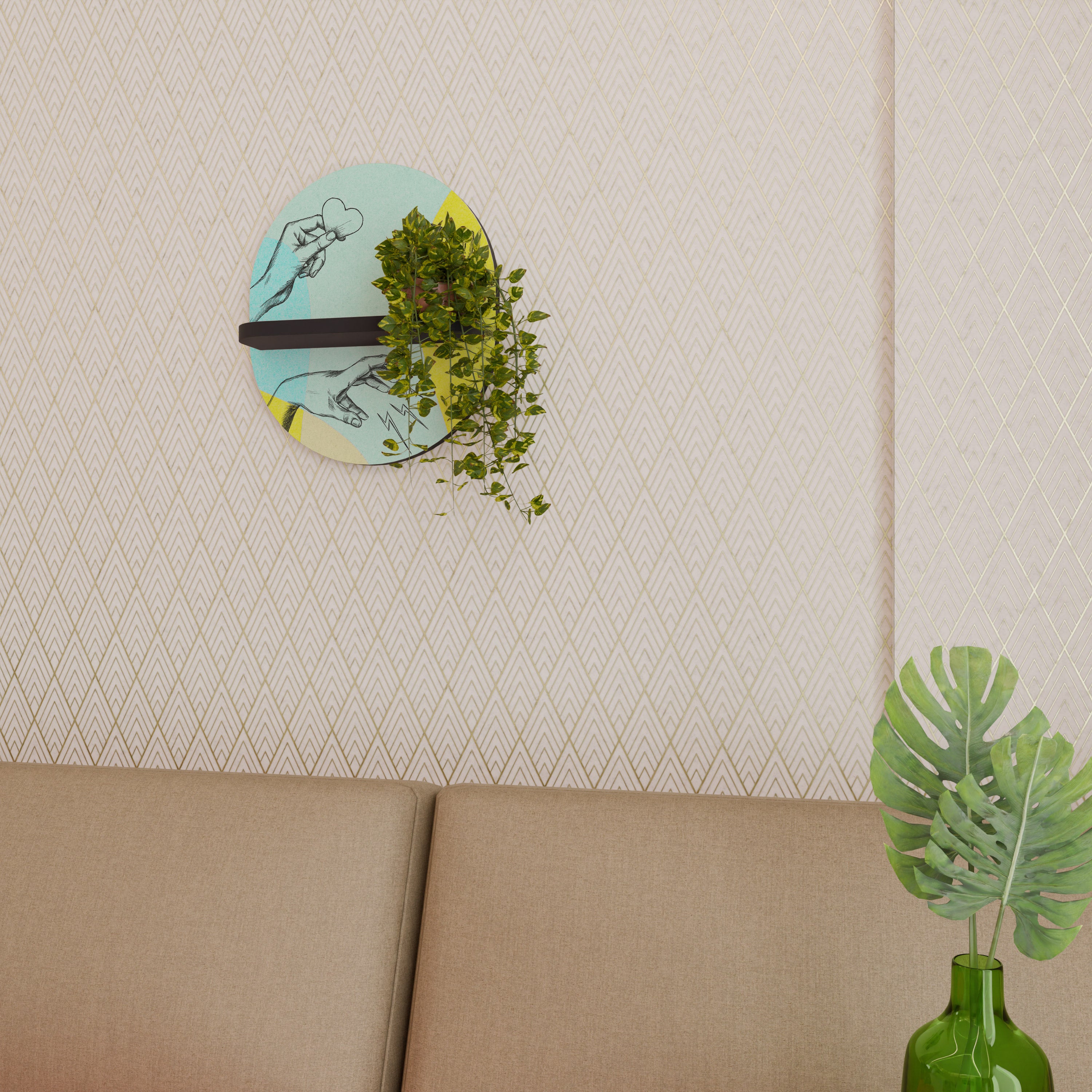 BODY LANGUAGE Półka owalna Czarna