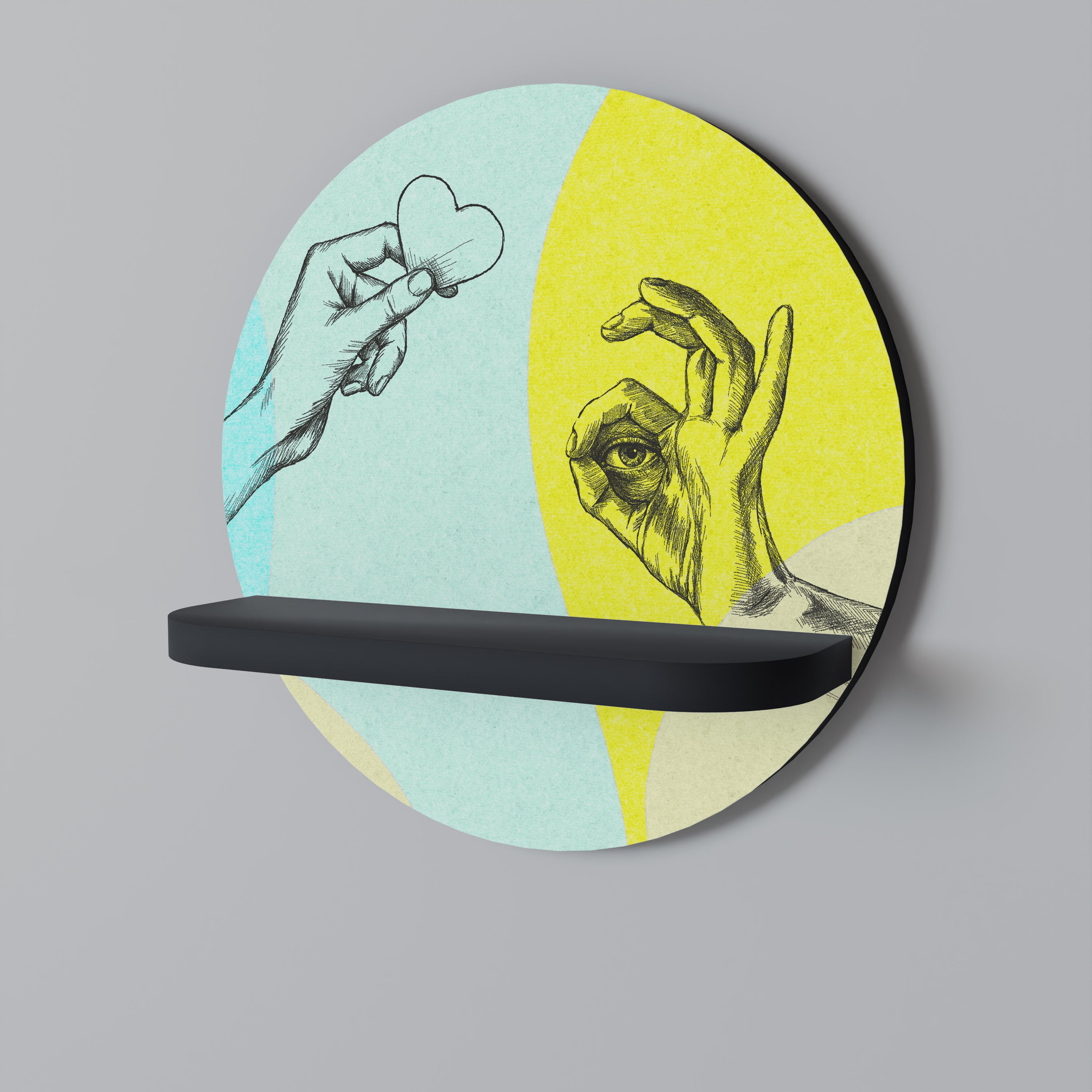 BODY LANGUAGE Półka okrągła Czarna