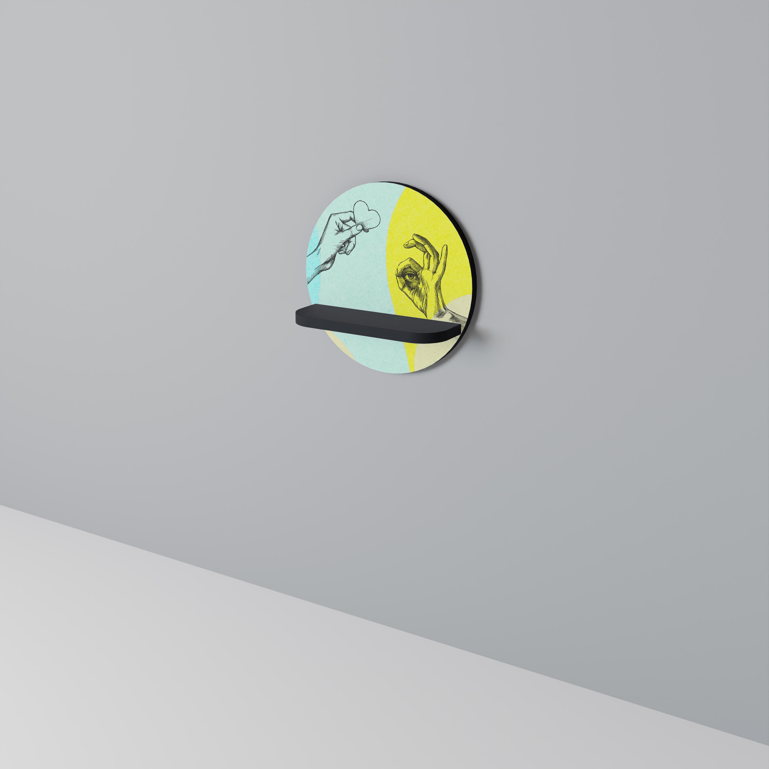 BODY LANGUAGE Półka okrągła Czarna