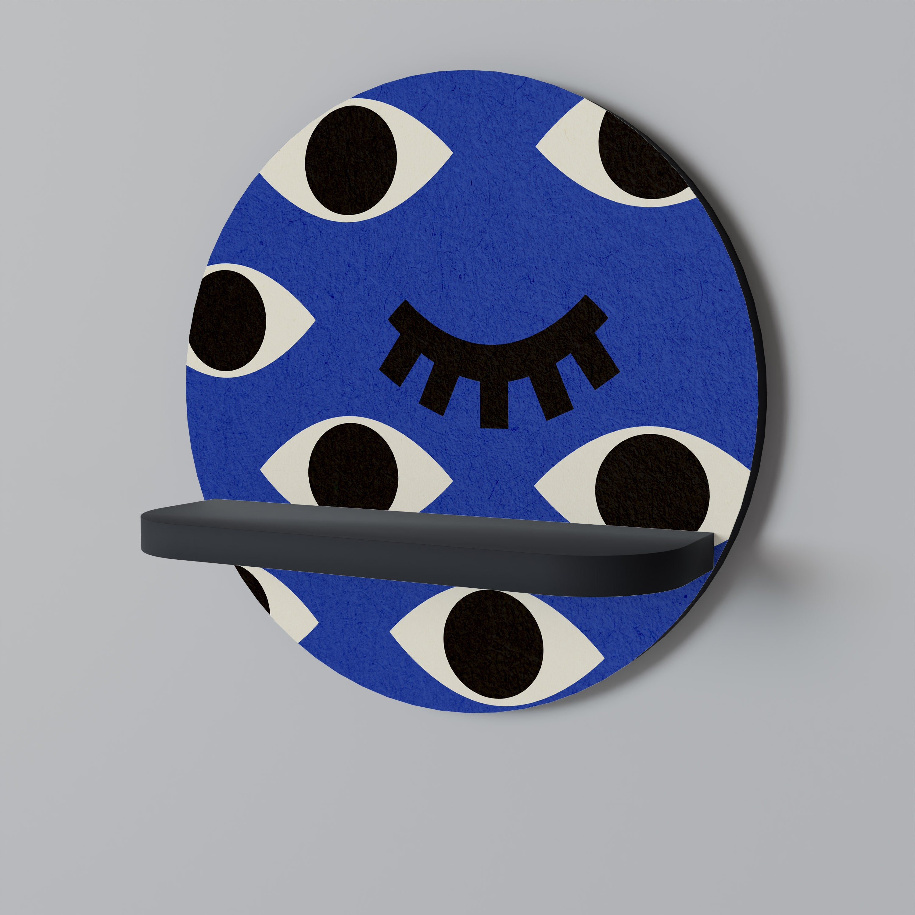 GEOMETRIC EYES Półka okrągła Czarna