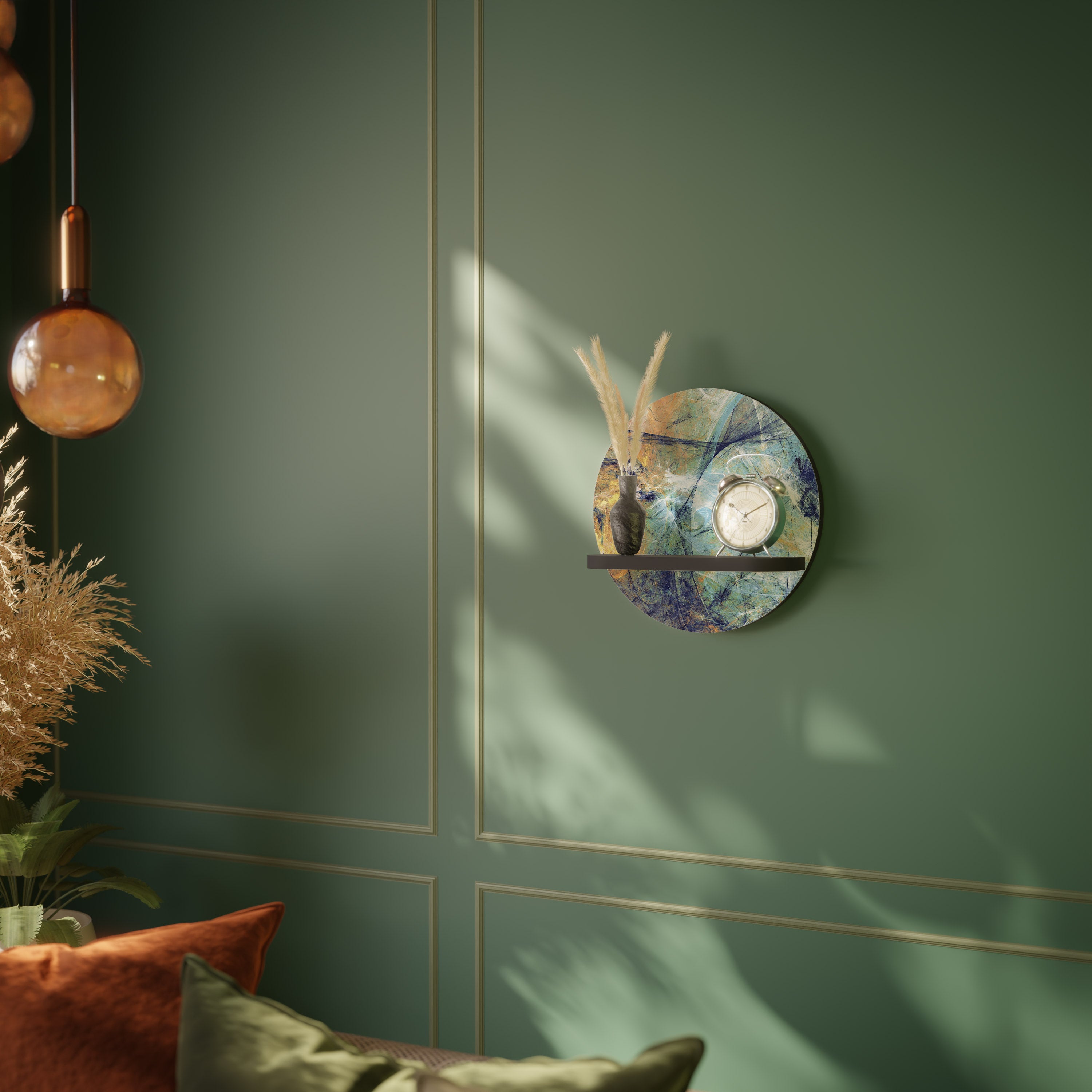 ABSTRACT THOUGHTS Półka okrągła Czarna