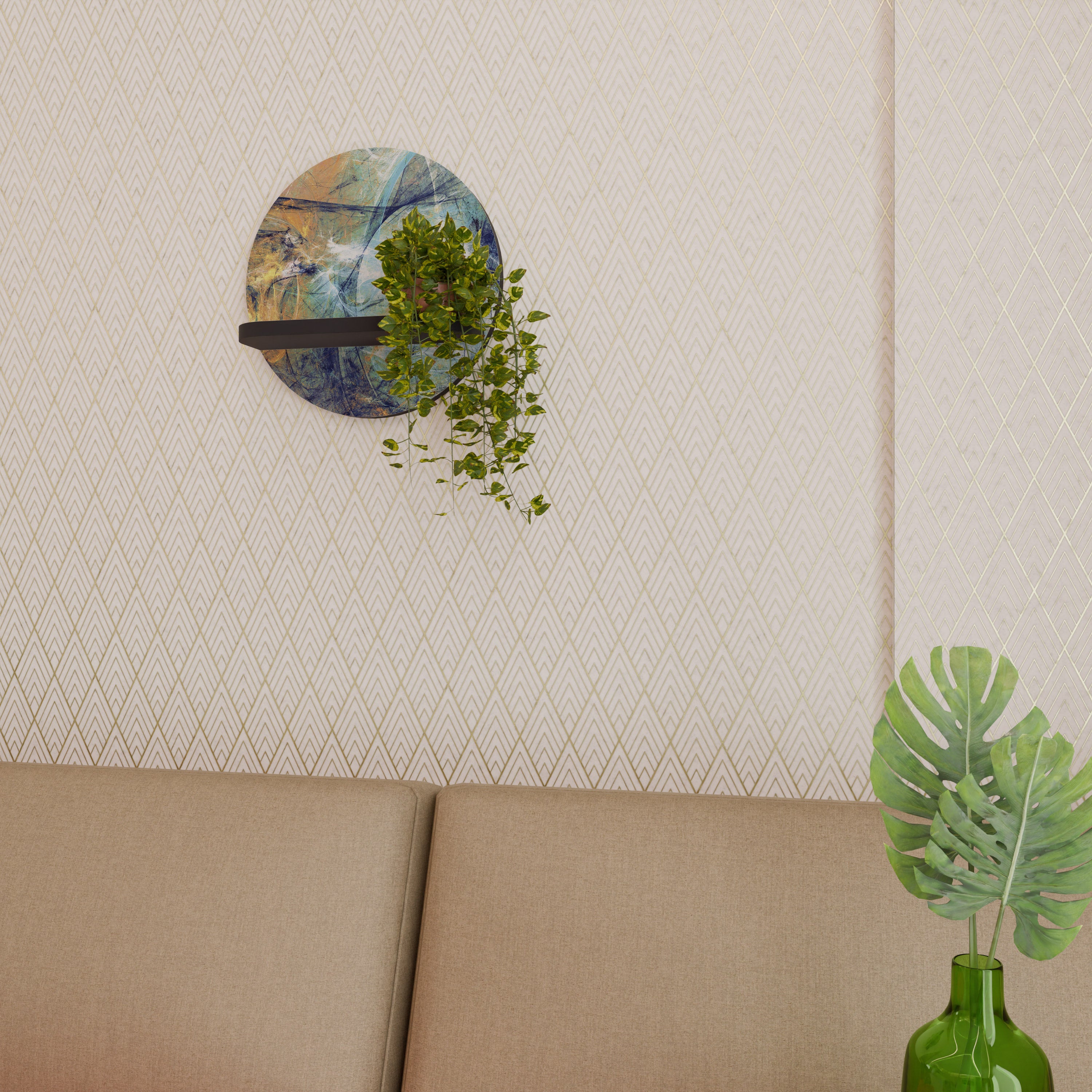 ABSTRACT THOUGHTS Półka okrągła Czarna