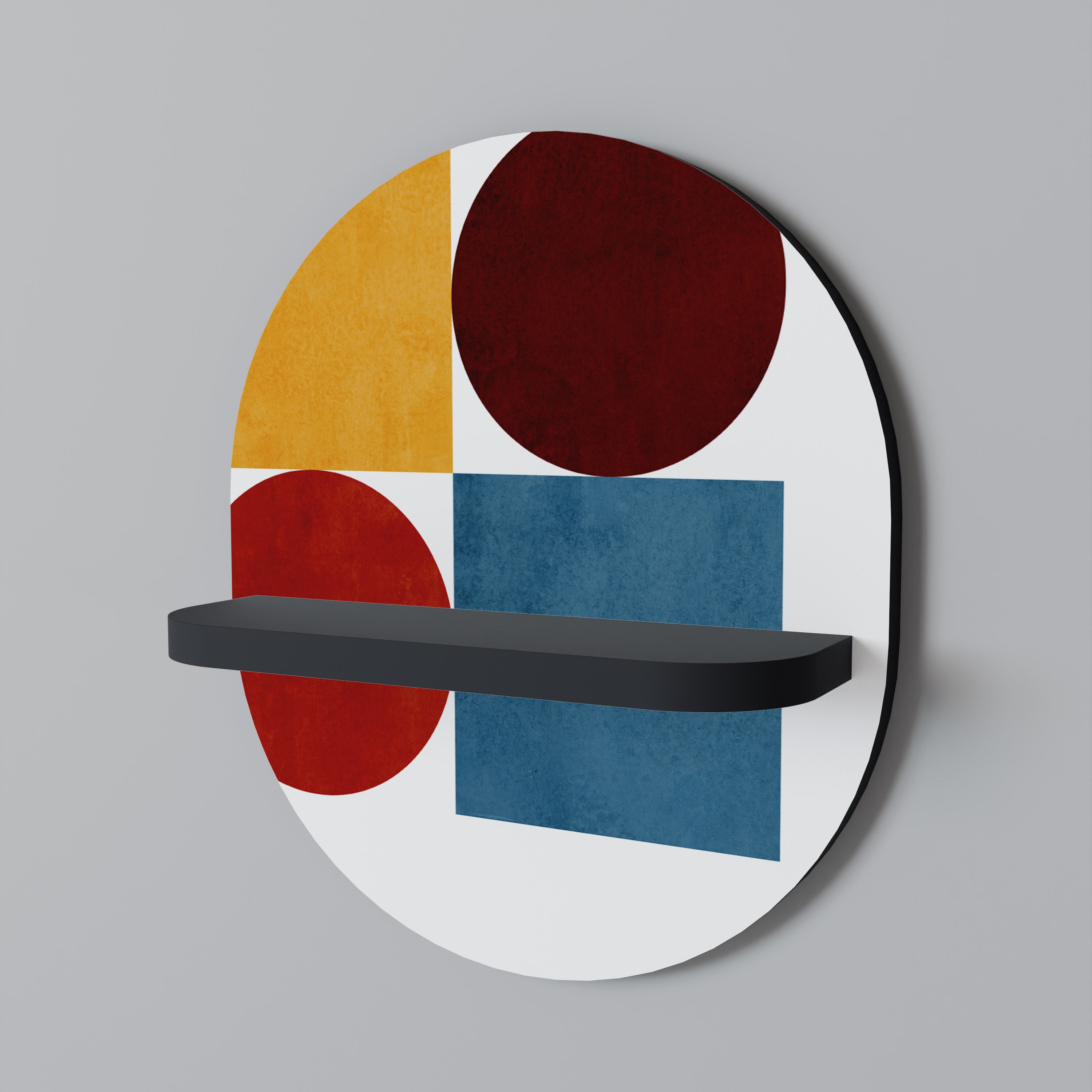 GEOMETRIC PUZZLE Półka owalna Czarna