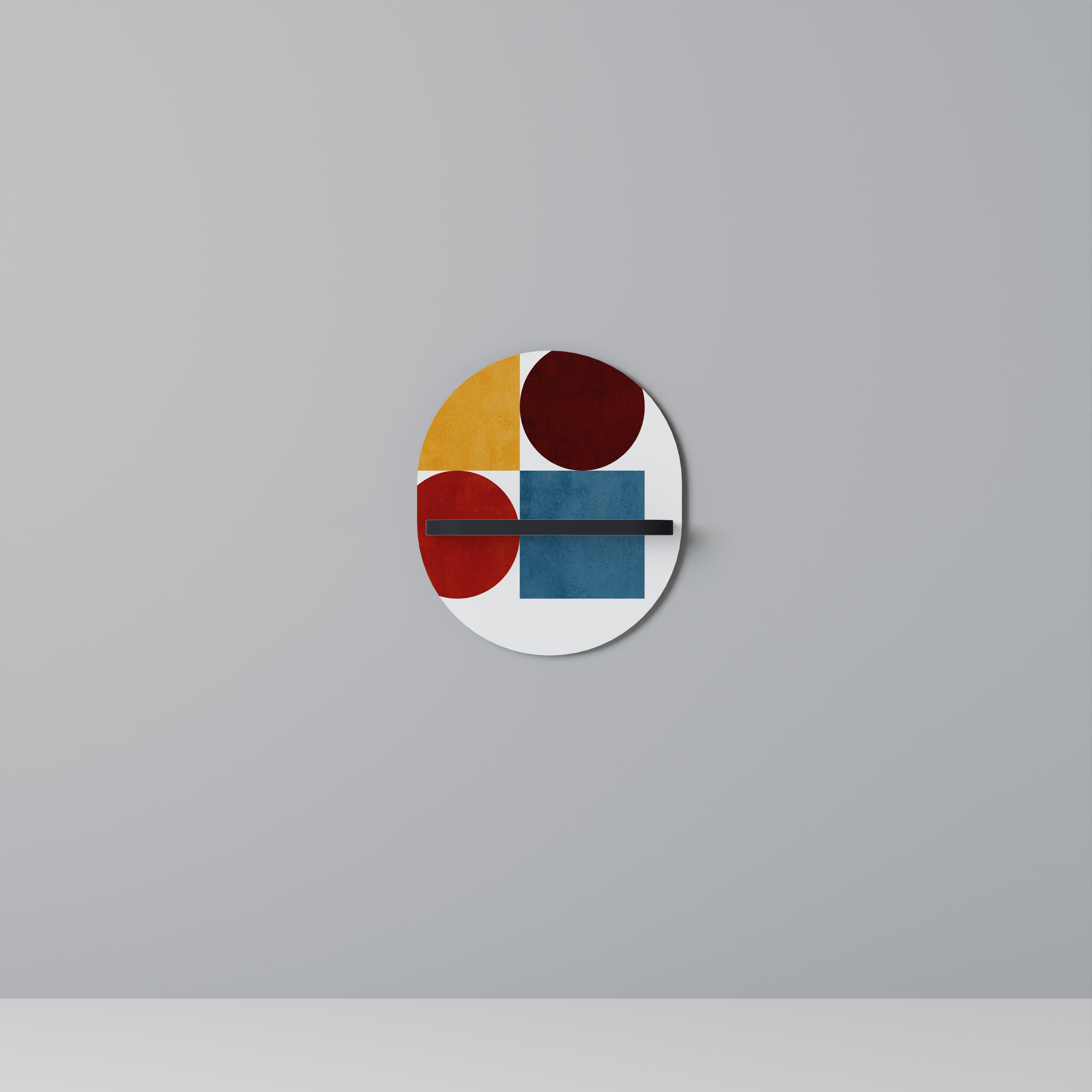 GEOMETRIC PUZZLE Półka owalna Czarna