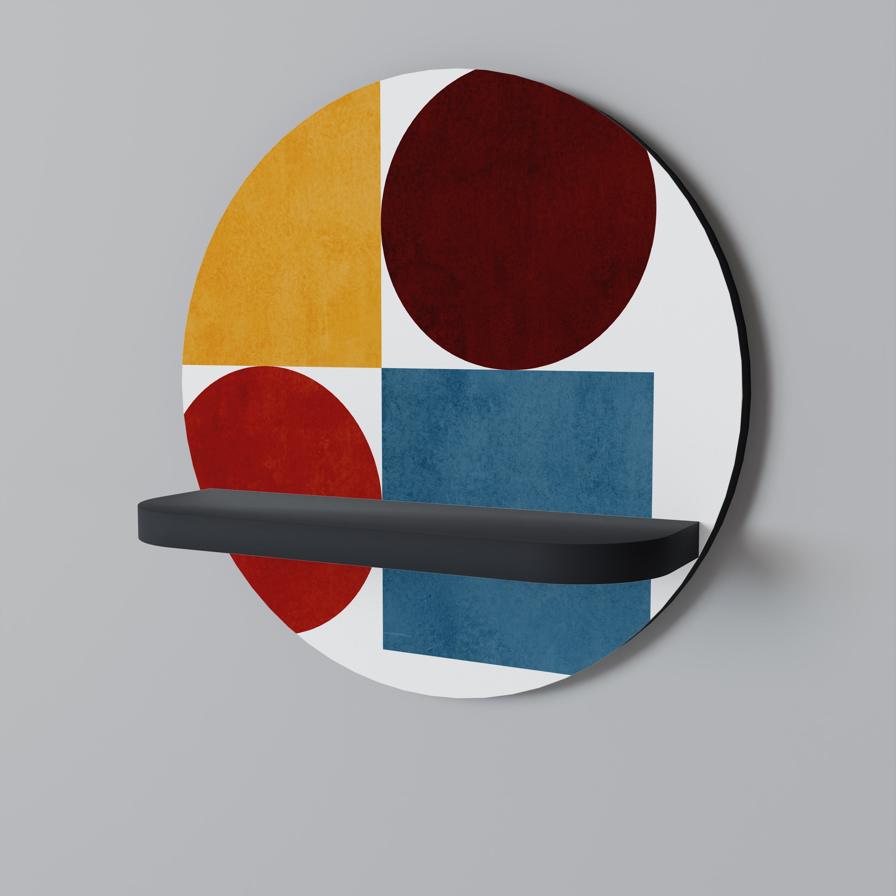 GEOMETRIC PUZZLE Półka okrągła Czarna