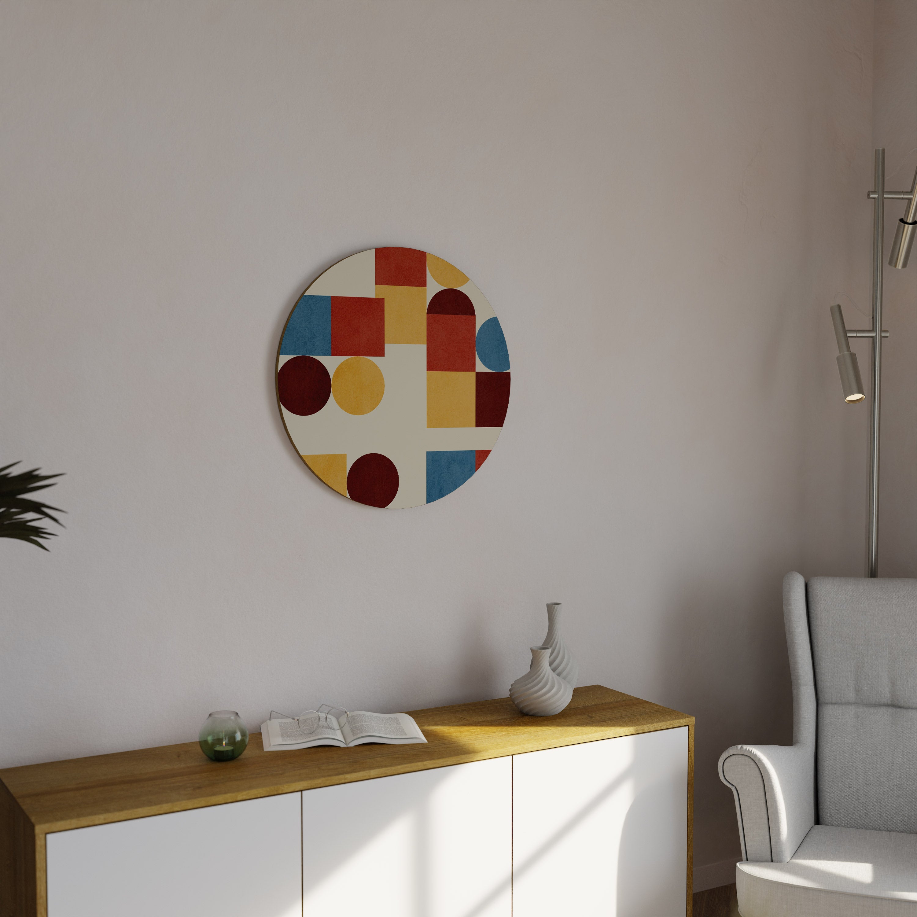 GEOMETRIC PUZZLE Obraz okrągły