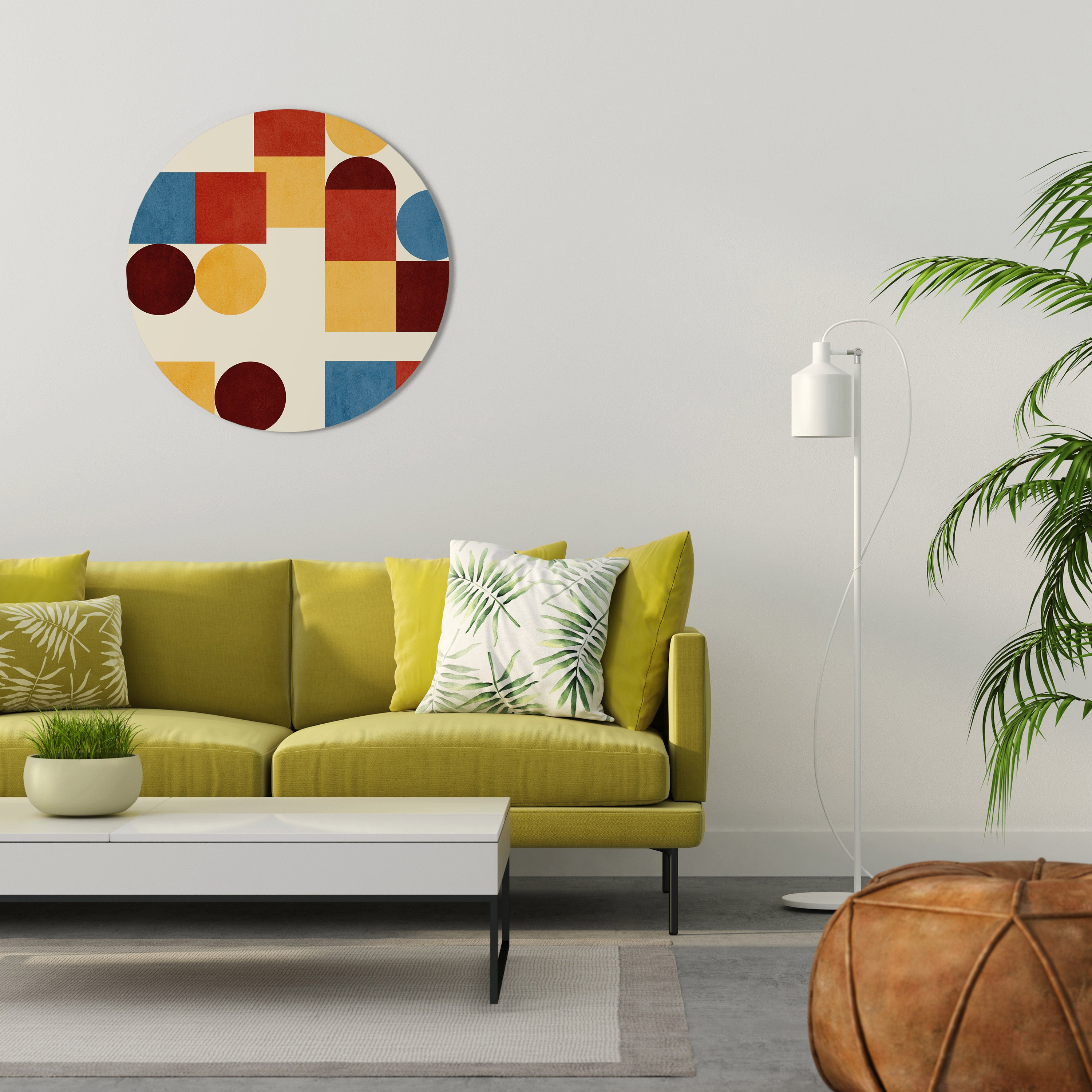 GEOMETRIC PUZZLE Obraz okrągły