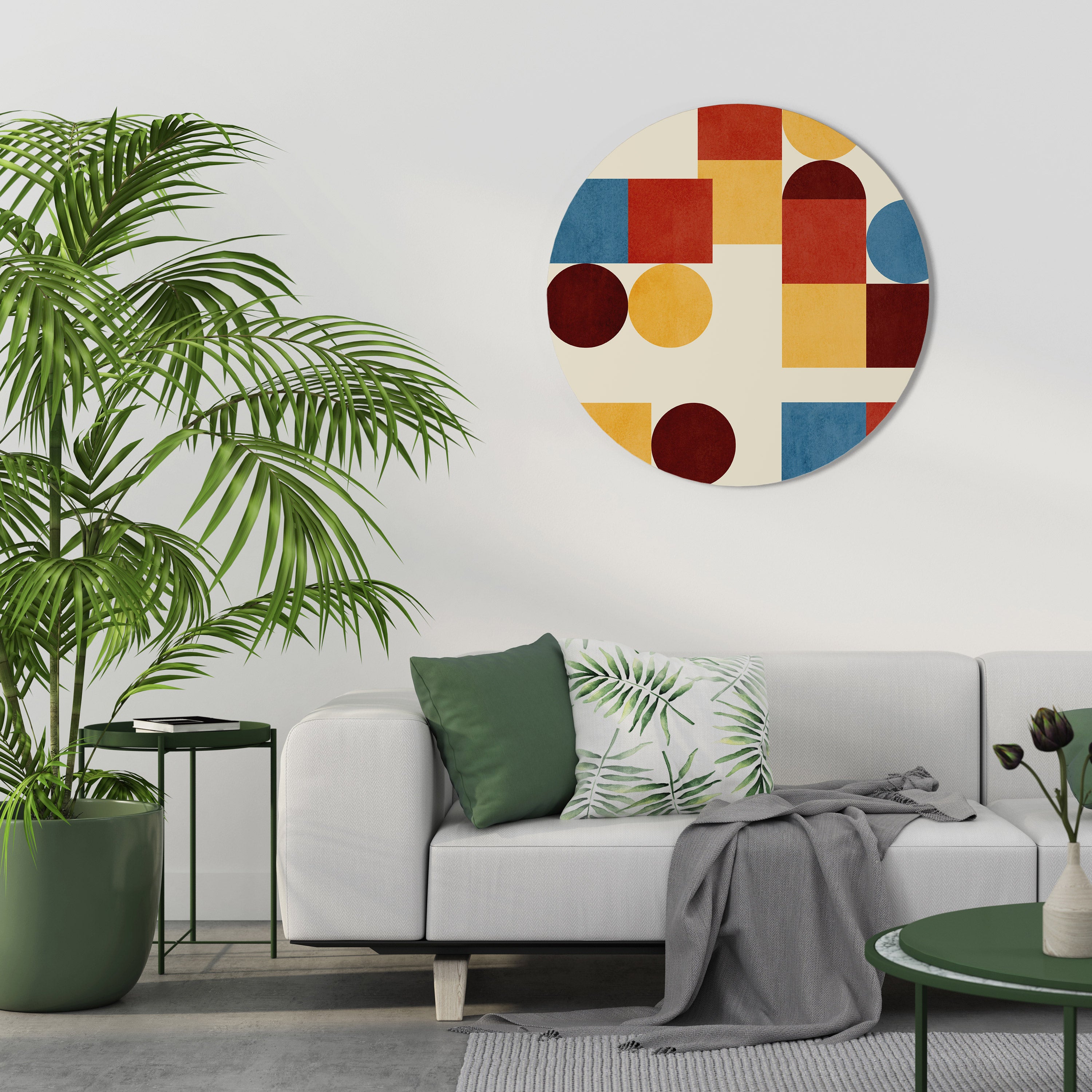 GEOMETRIC PUZZLE Obraz okrągły