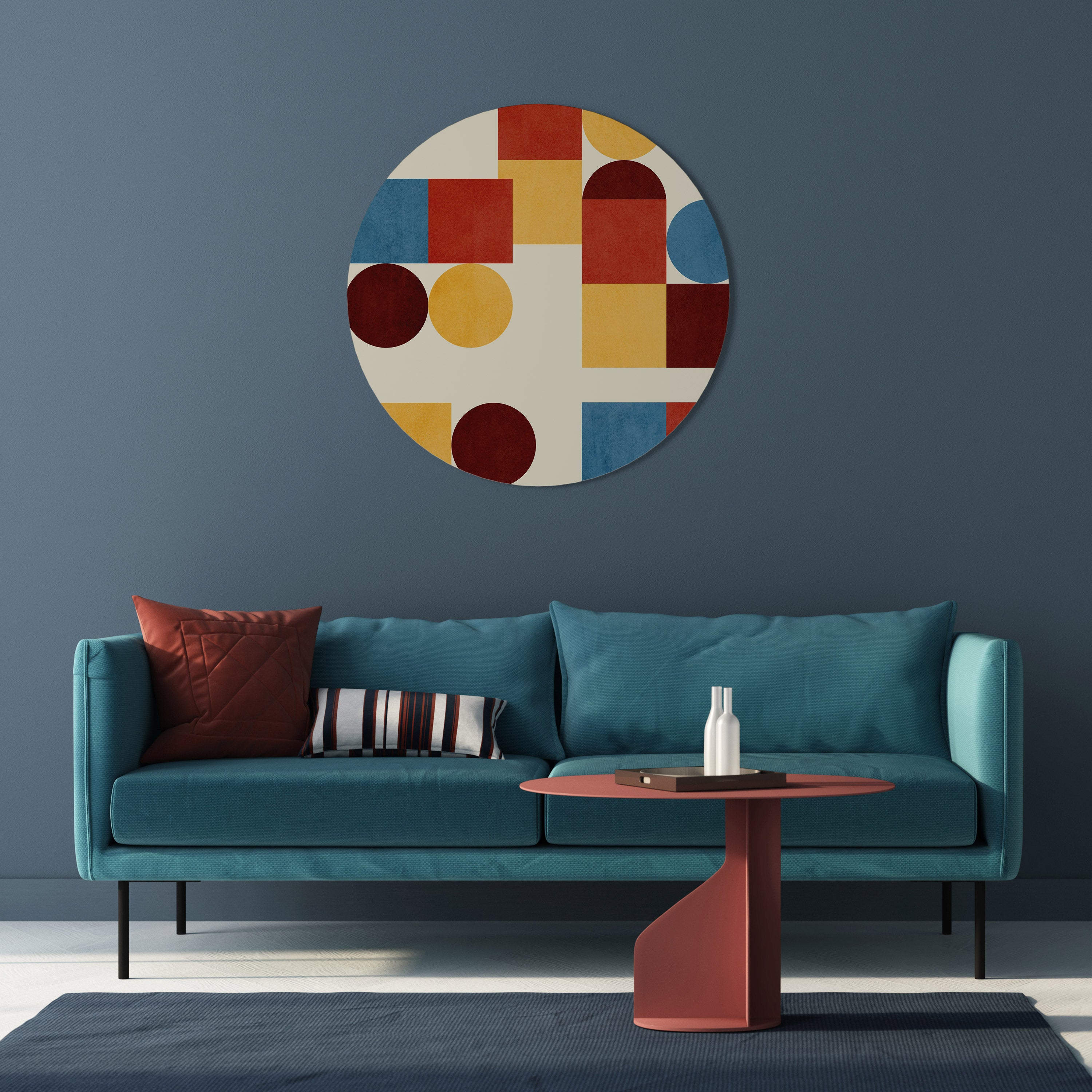 GEOMETRIC PUZZLE Obraz okrągły