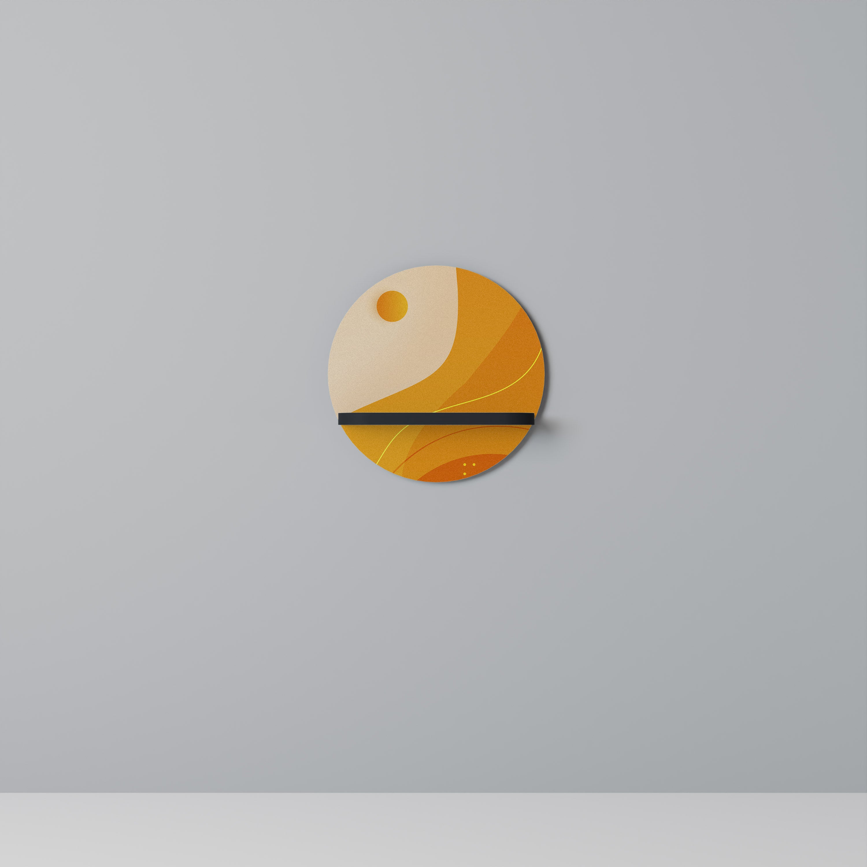 ORANGE ARRANGEMENT Półka okrągła Czarna