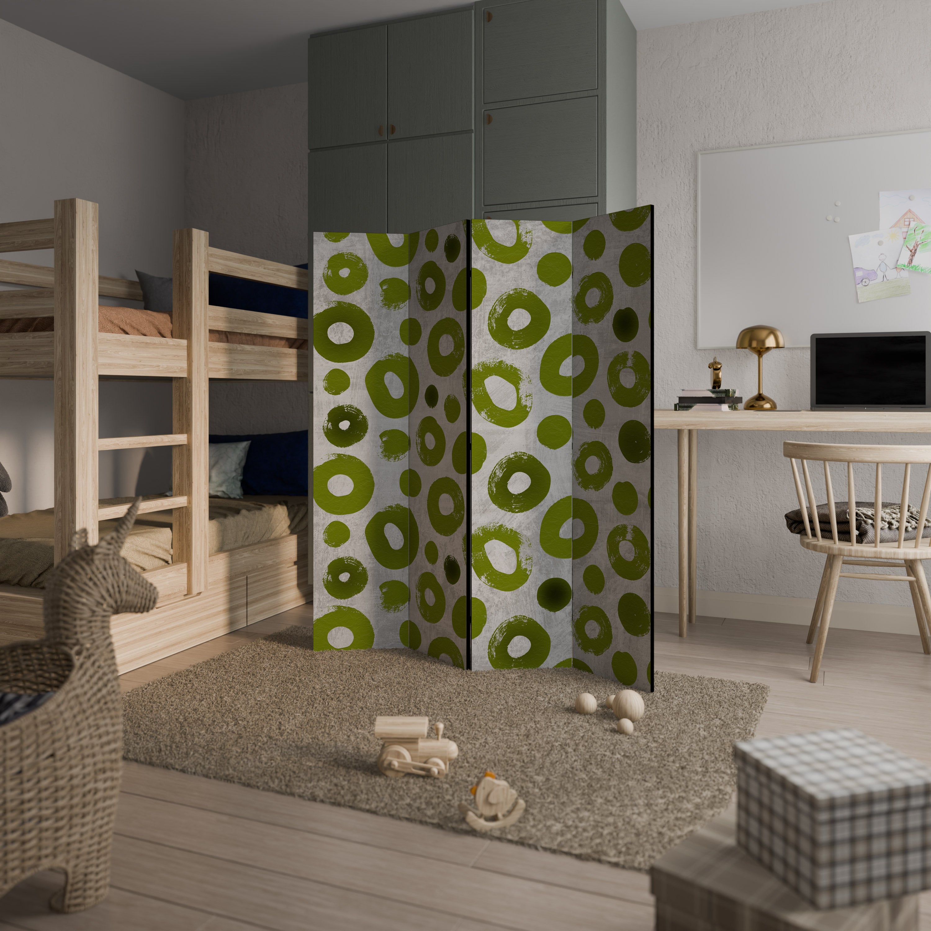 GREEN RHAPSODY Dekoracyjny parawan 4-skrzydłowy