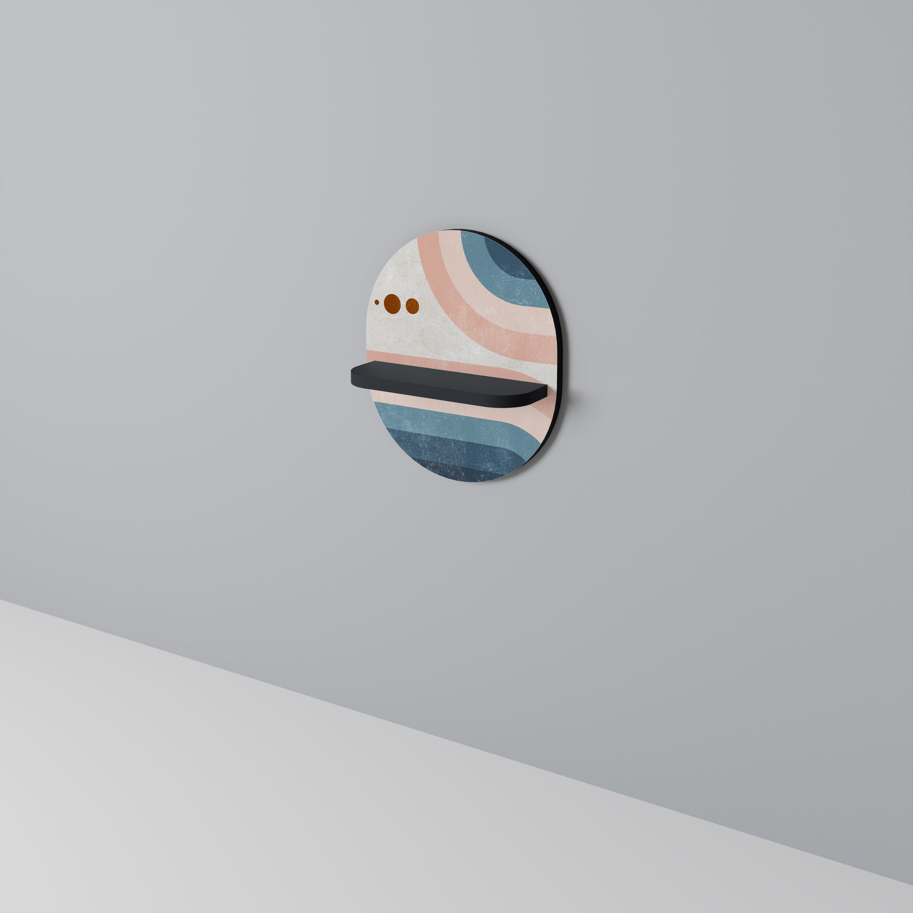 TWO HALVES Półka owalna Czarna