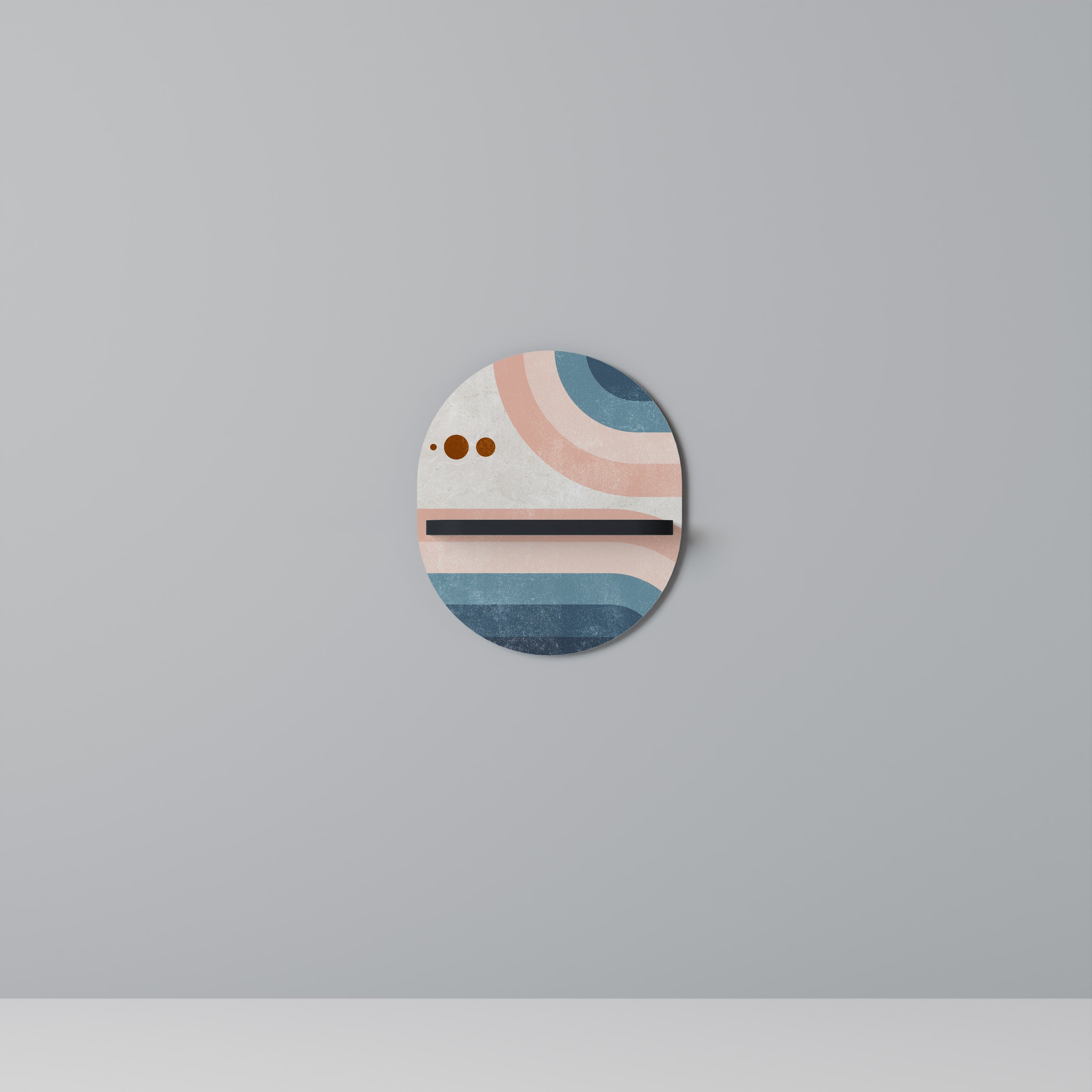 TWO HALVES Półka owalna Czarna