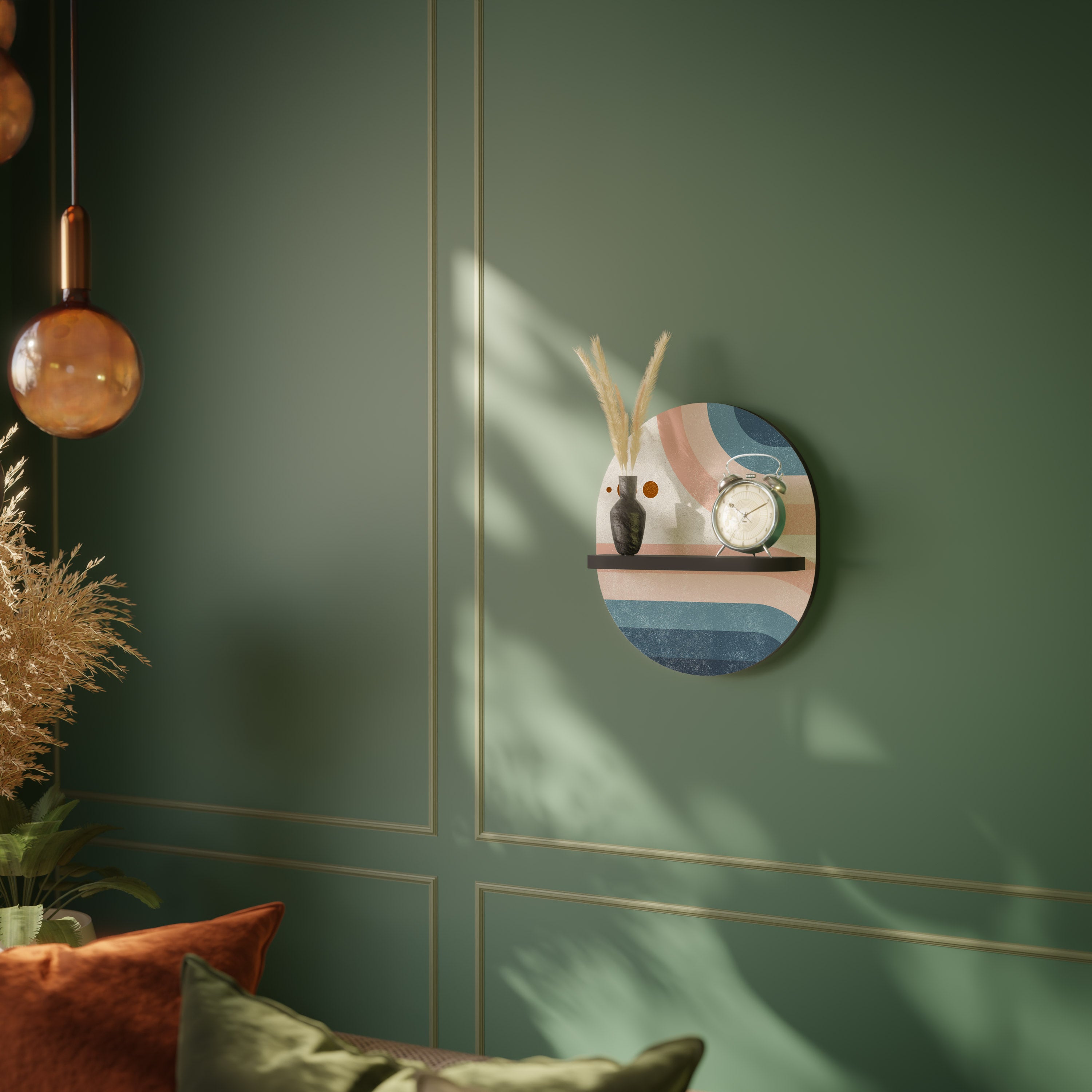 TWO HALVES Półka owalna Czarna