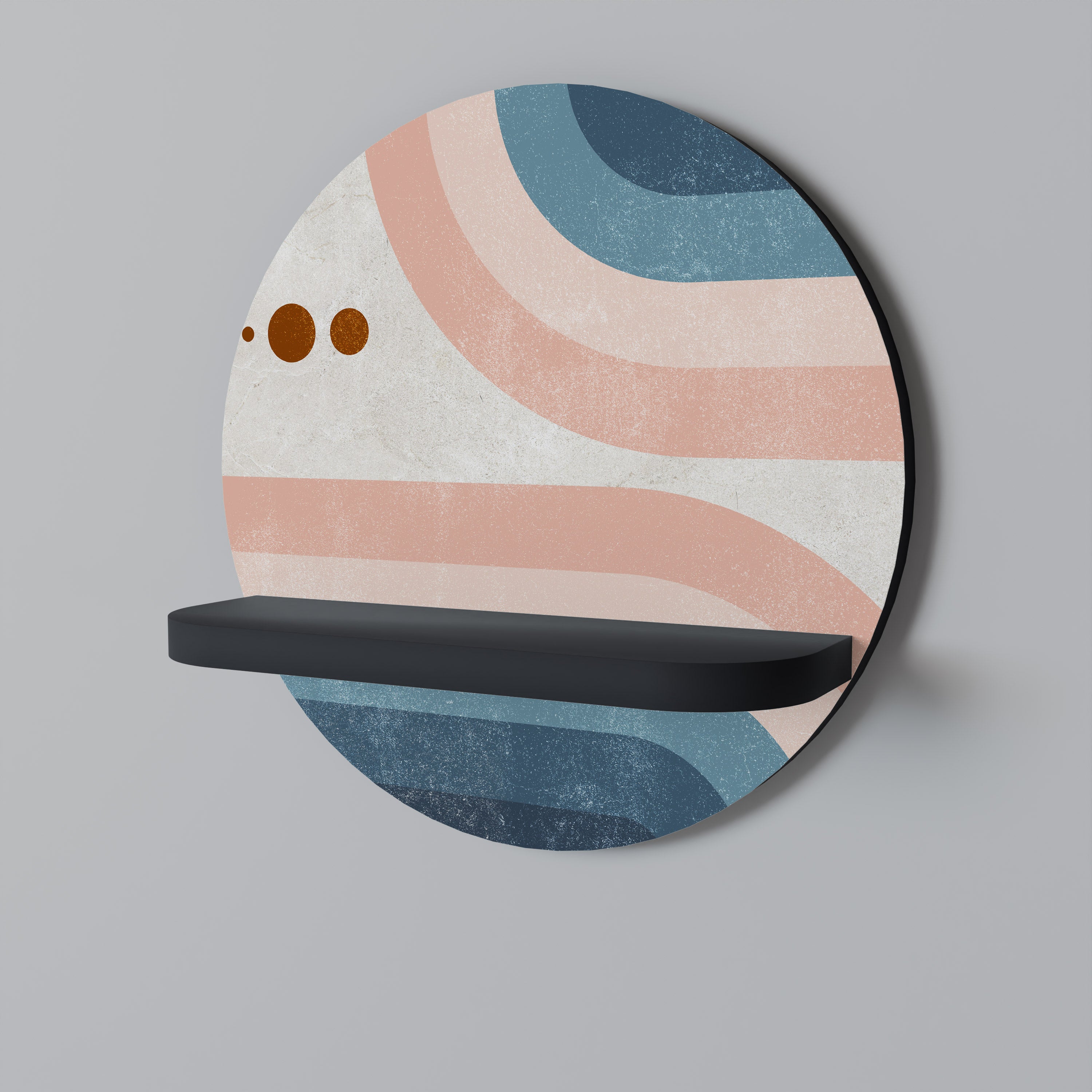 TWO HALVES Półka okrągła Czarna