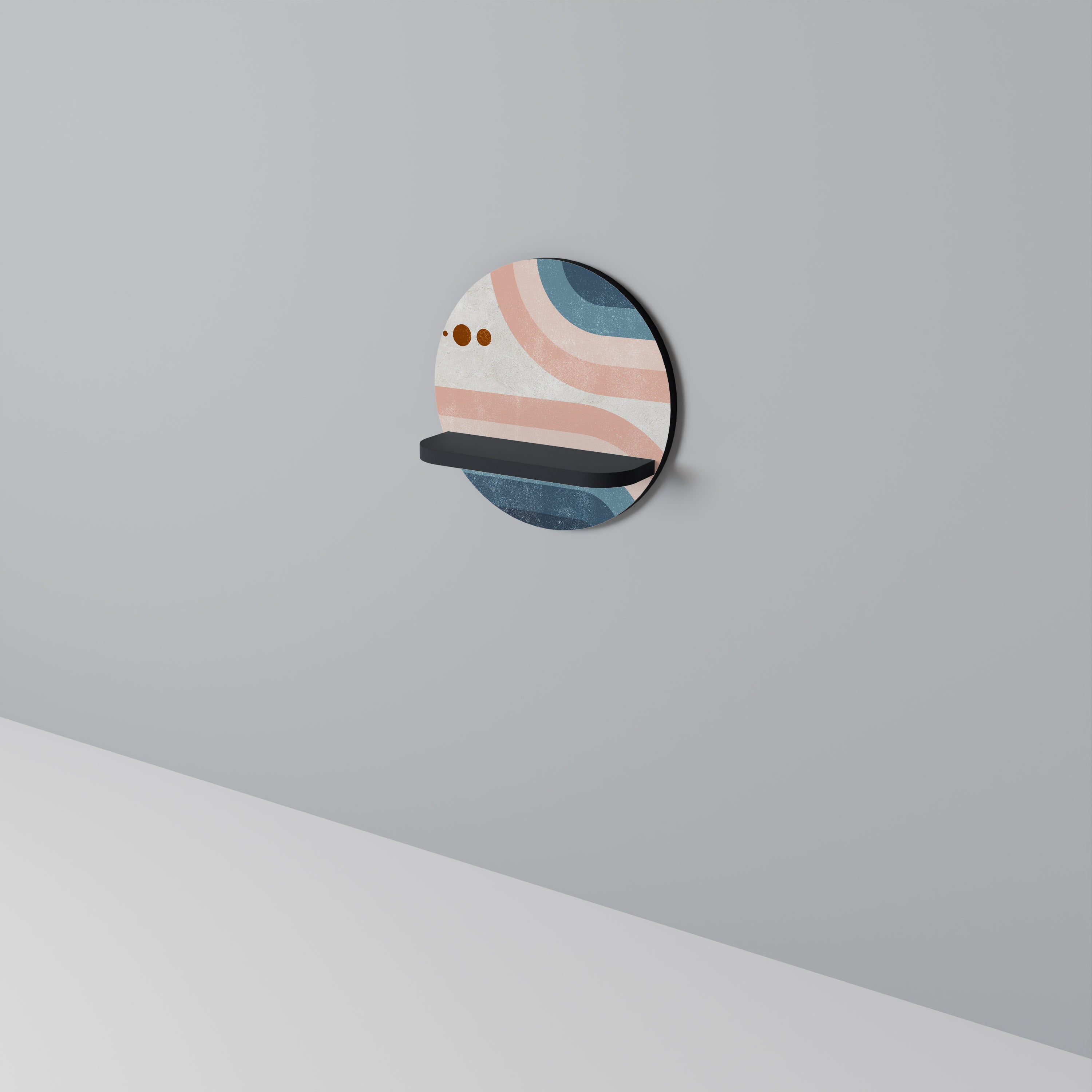 TWO HALVES Półka okrągła Czarna