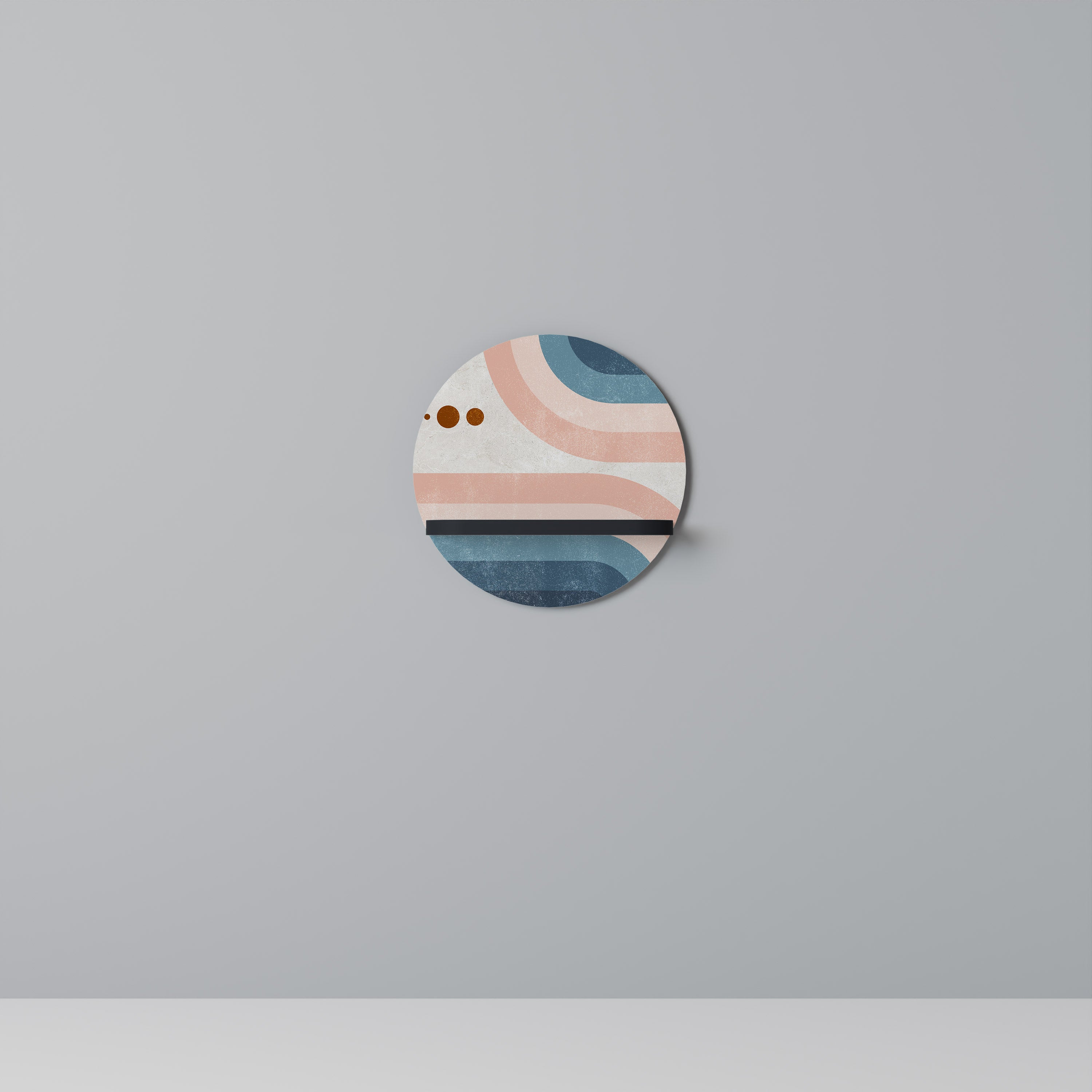 TWO HALVES Półka okrągła Czarna