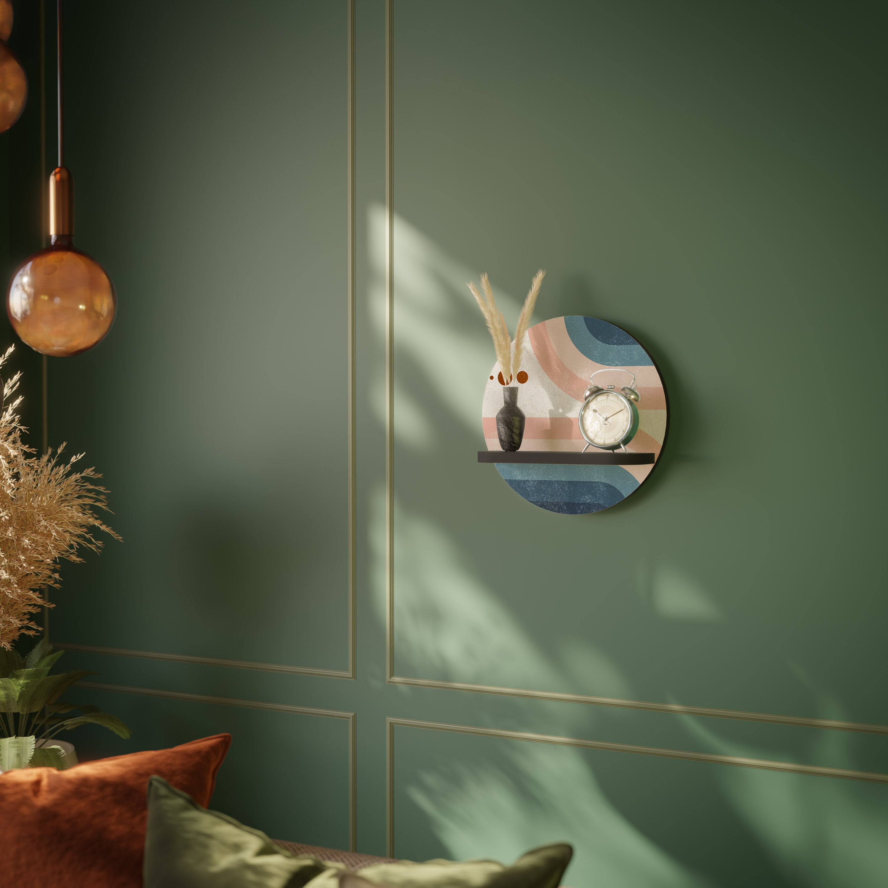 TWO HALVES Półka okrągła Czarna