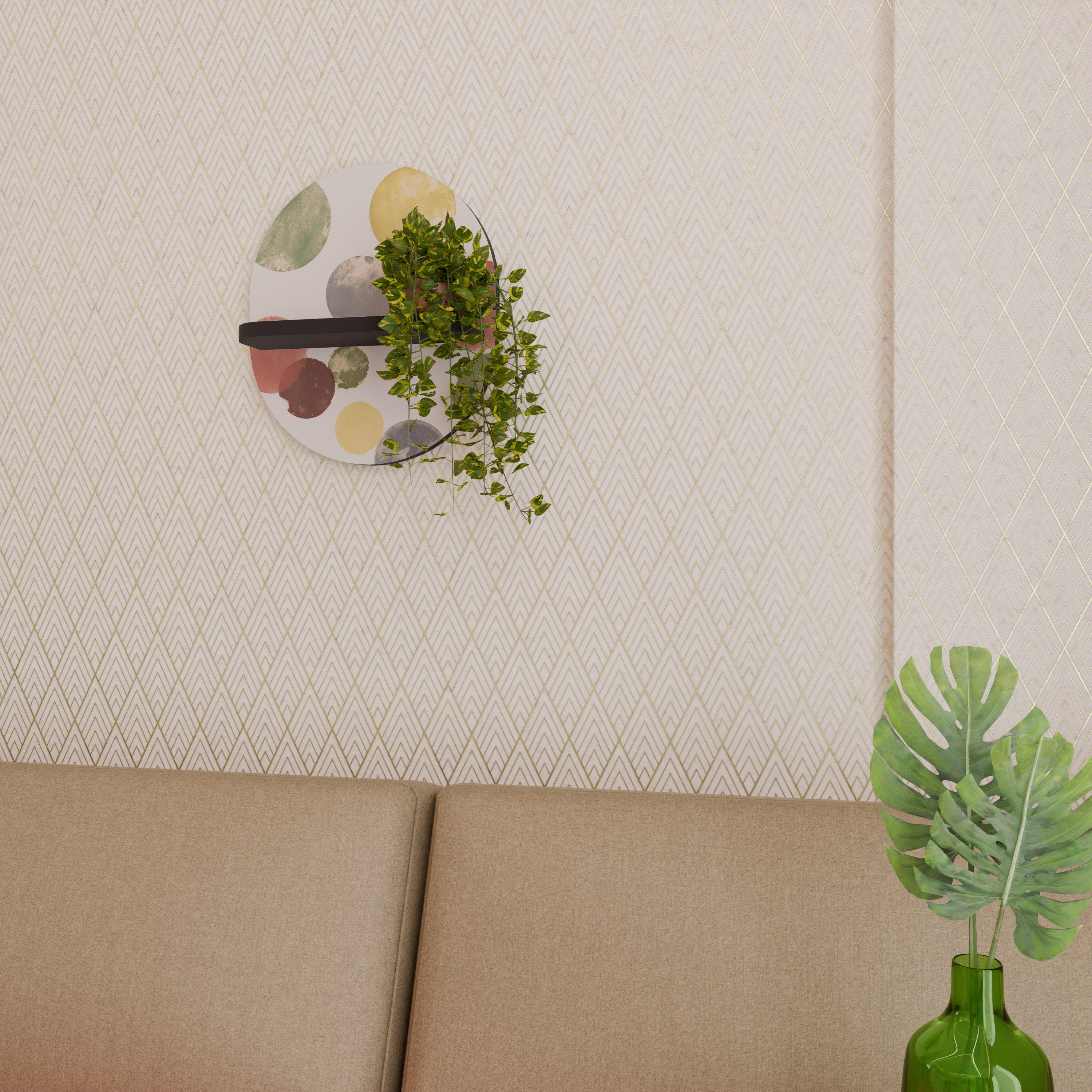 FLEETING HAPPINESS Półka owalna Czarna