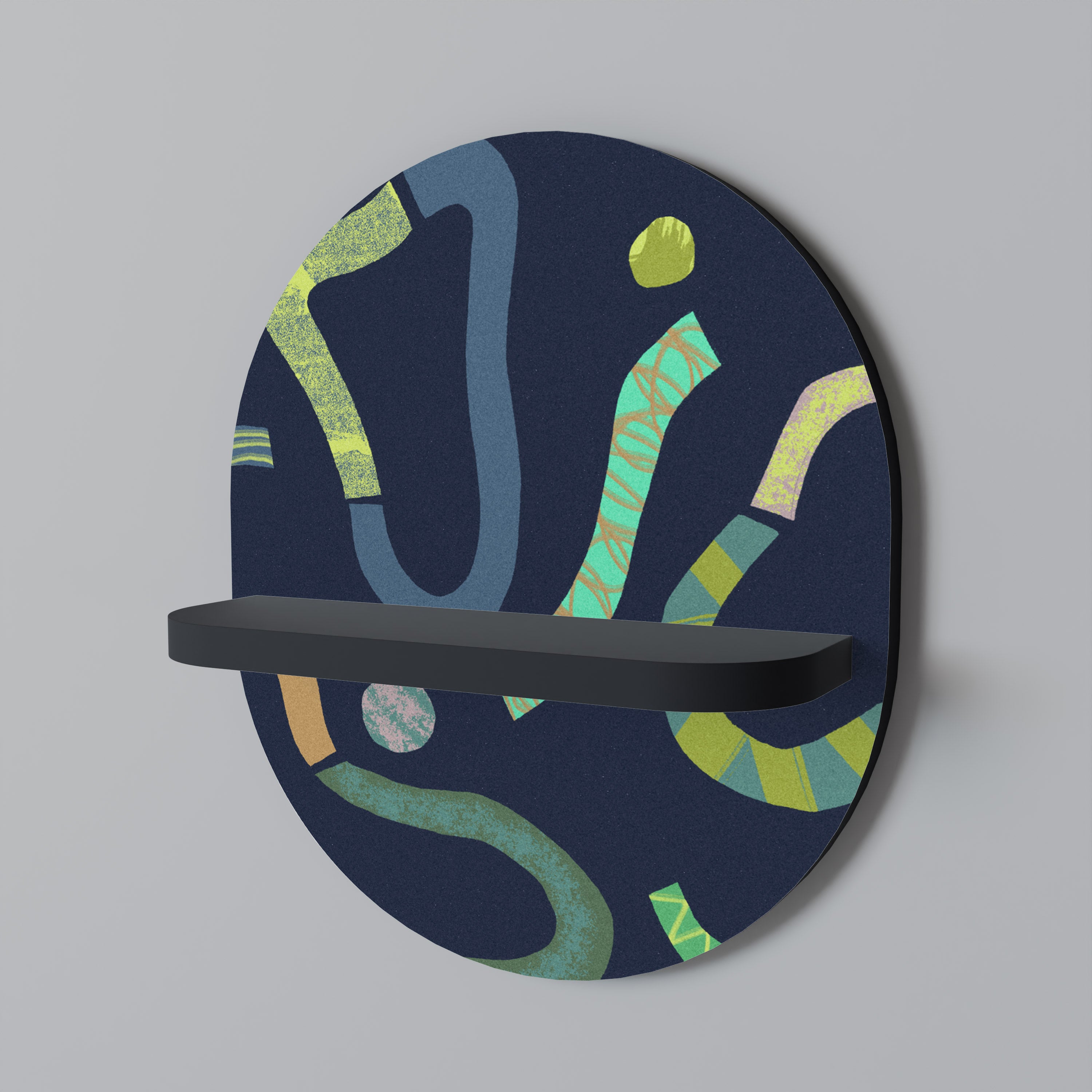 CONTRAST DANCE Półka owalna Czarna