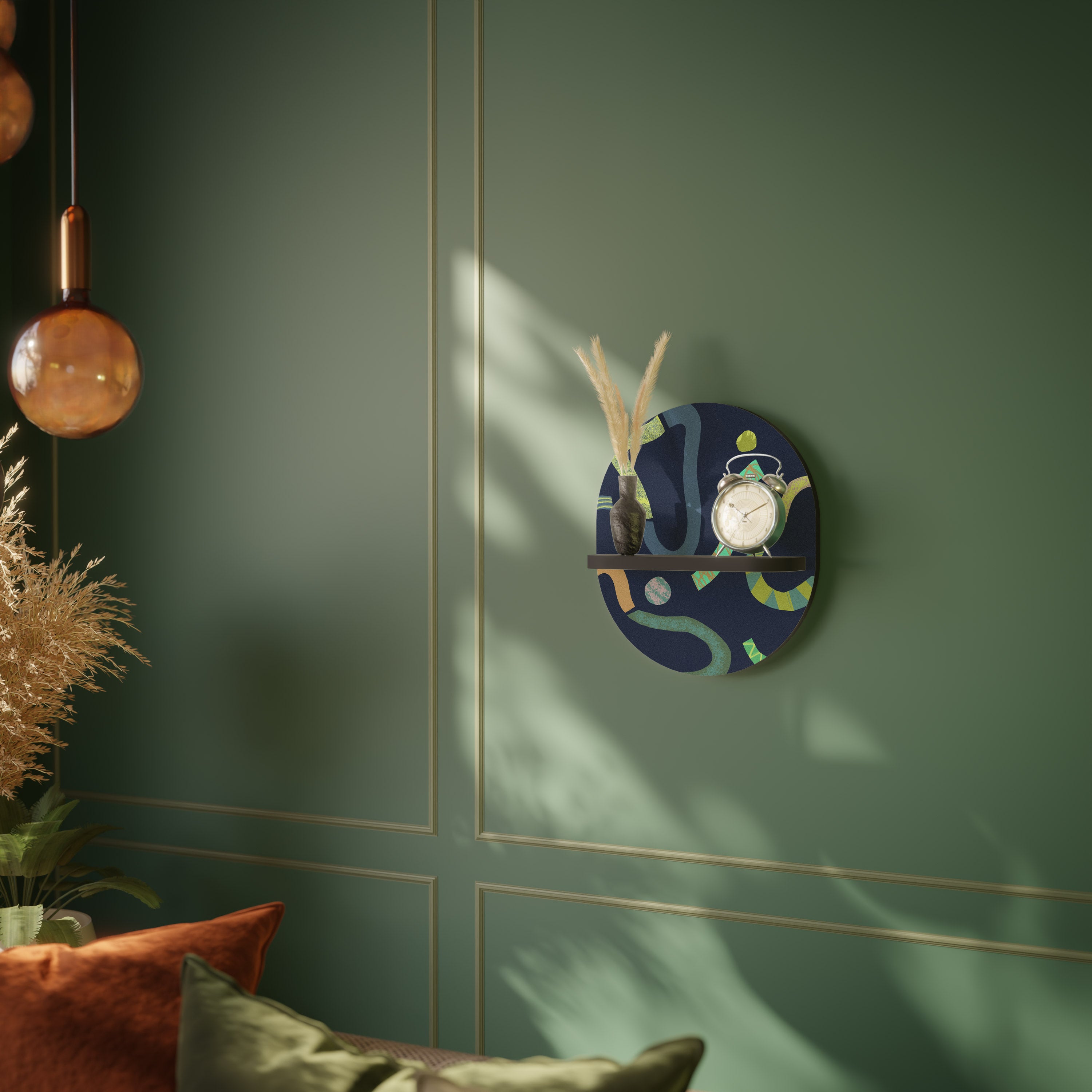 CONTRAST DANCE Półka owalna Czarna