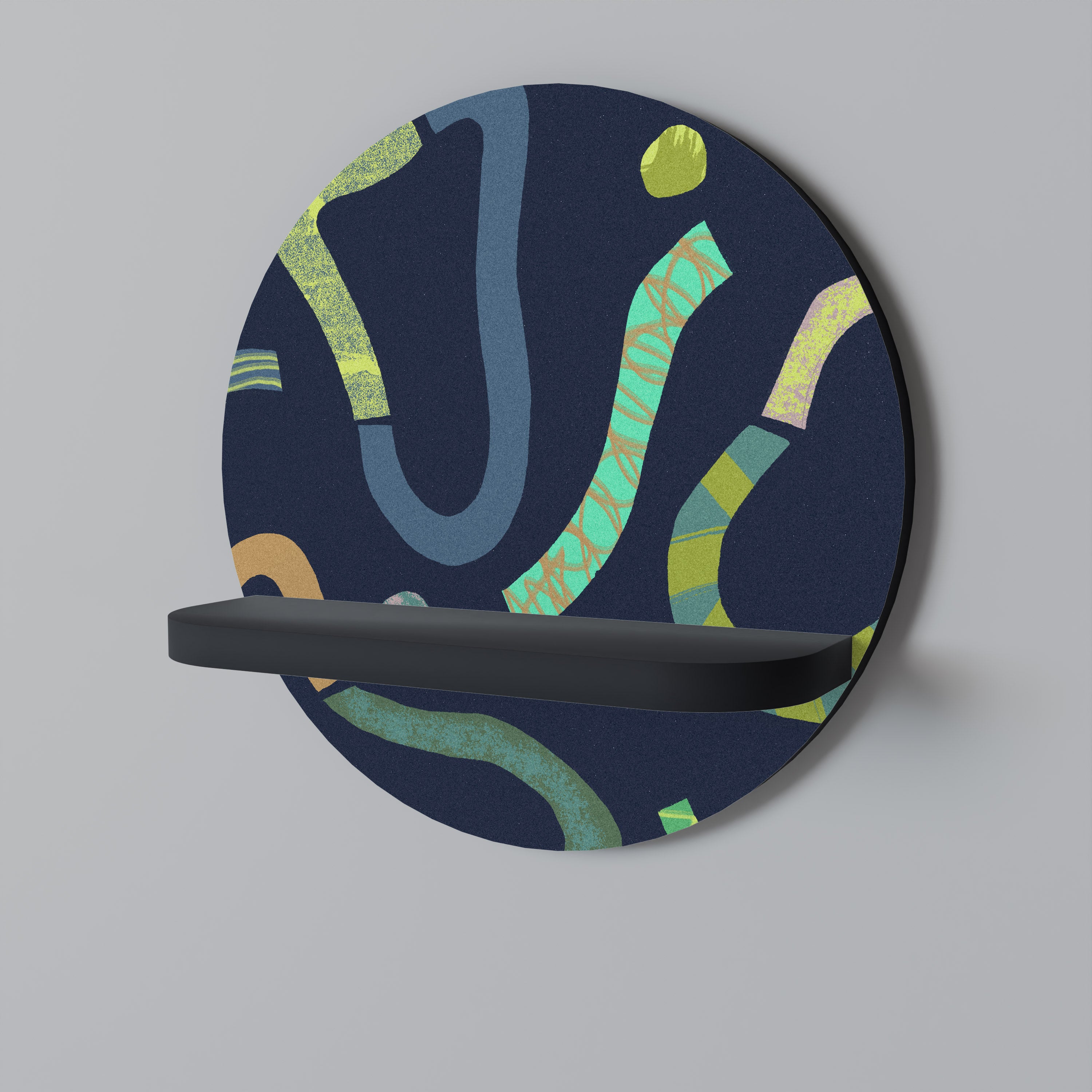 CONTRAST DANCE Półka okrągła Czarna