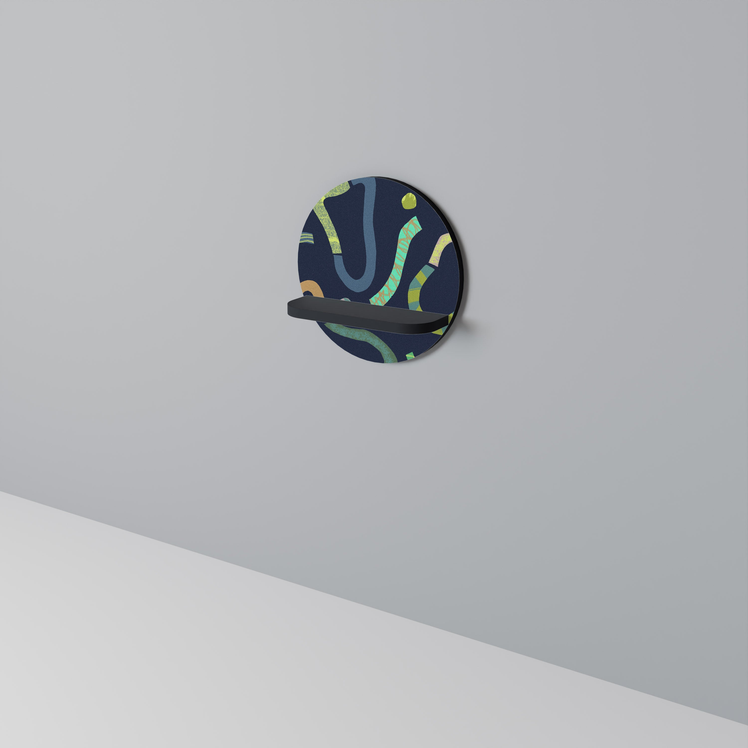 CONTRAST DANCE Półka okrągła Czarna