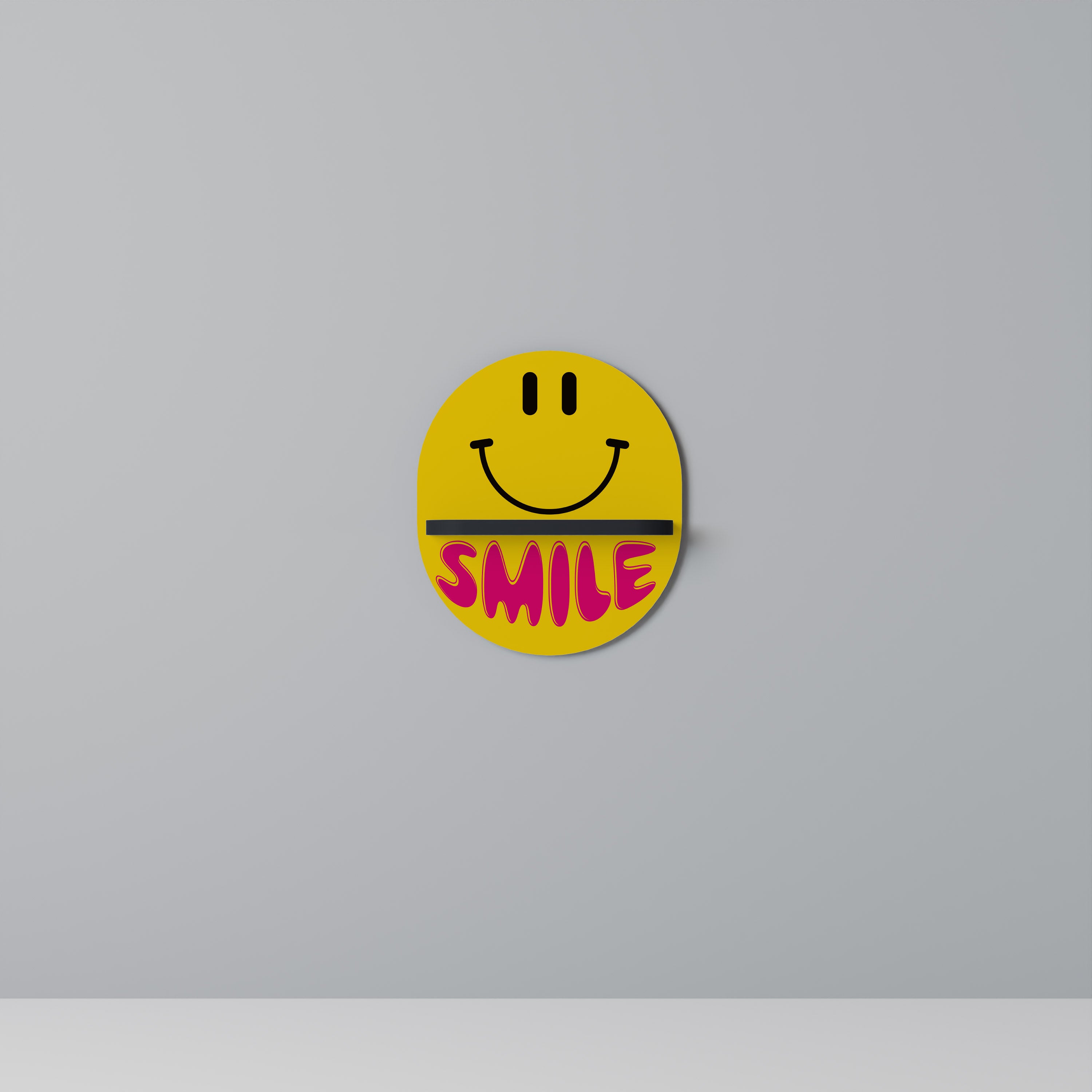 KEEP SMILING Półka owalna Czarna