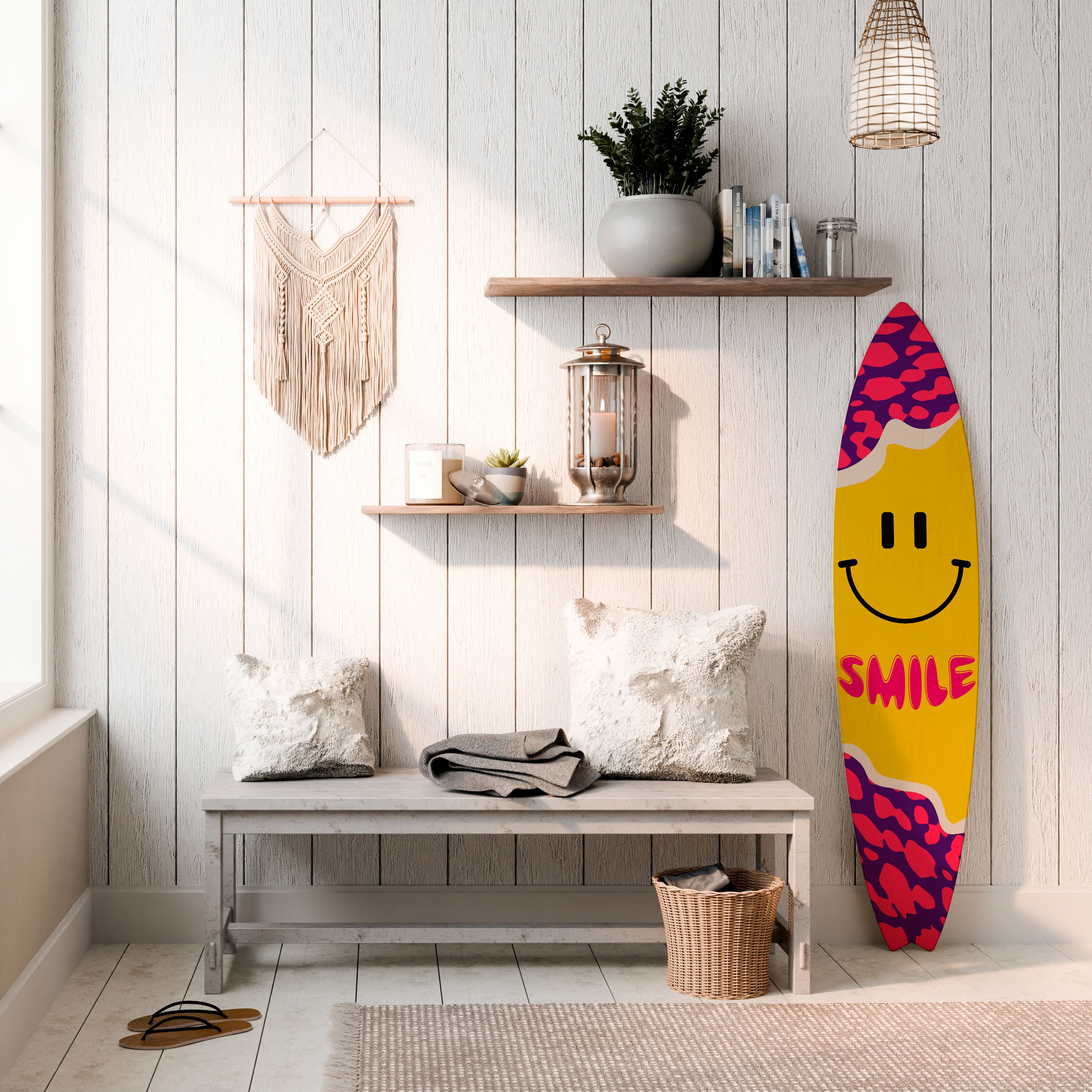 KEEP SMILING Dekoracyjna deska surfingowa