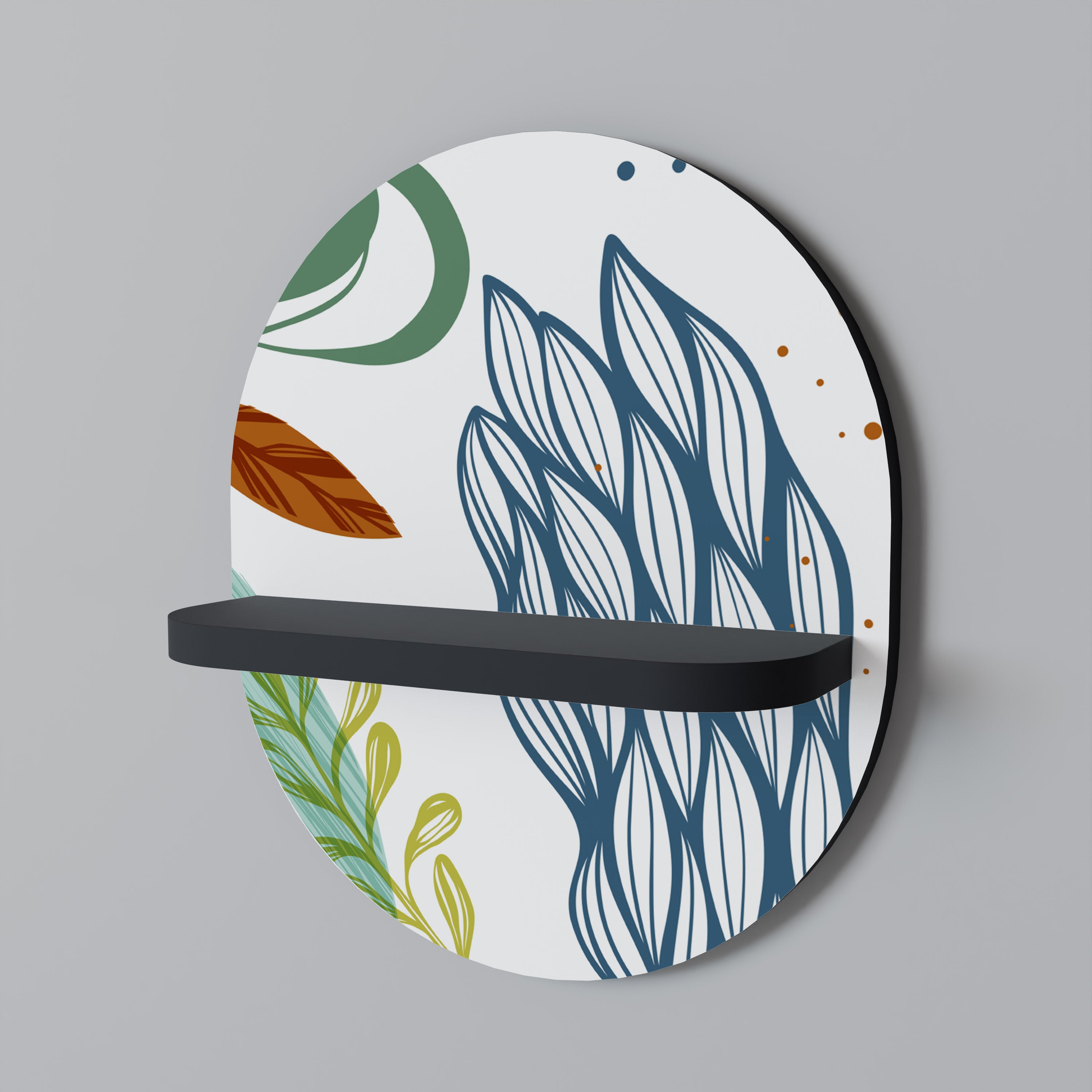 BOTANICAL HURRICANE Półka owalna Czarna