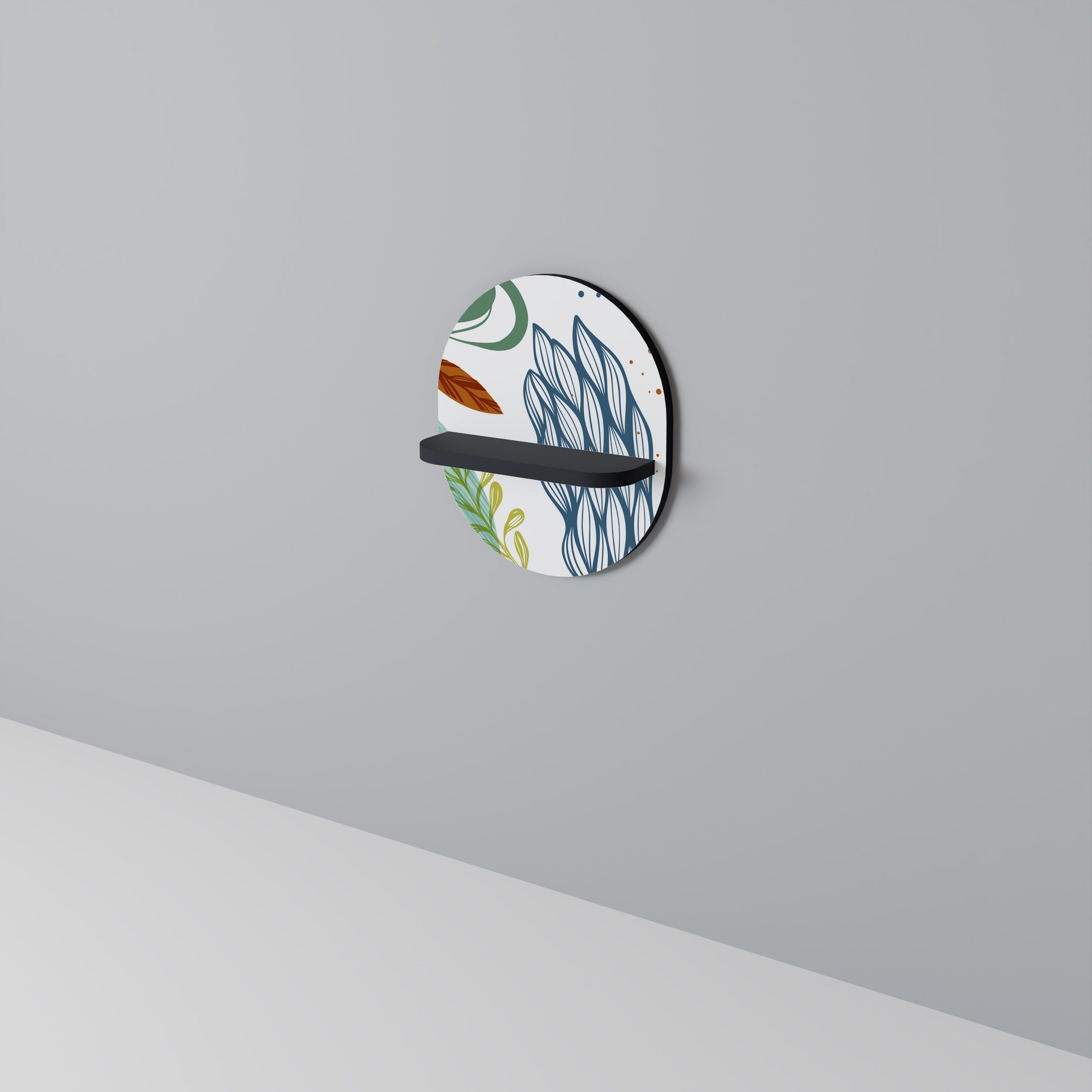 BOTANICAL HURRICANE Półka owalna Czarna