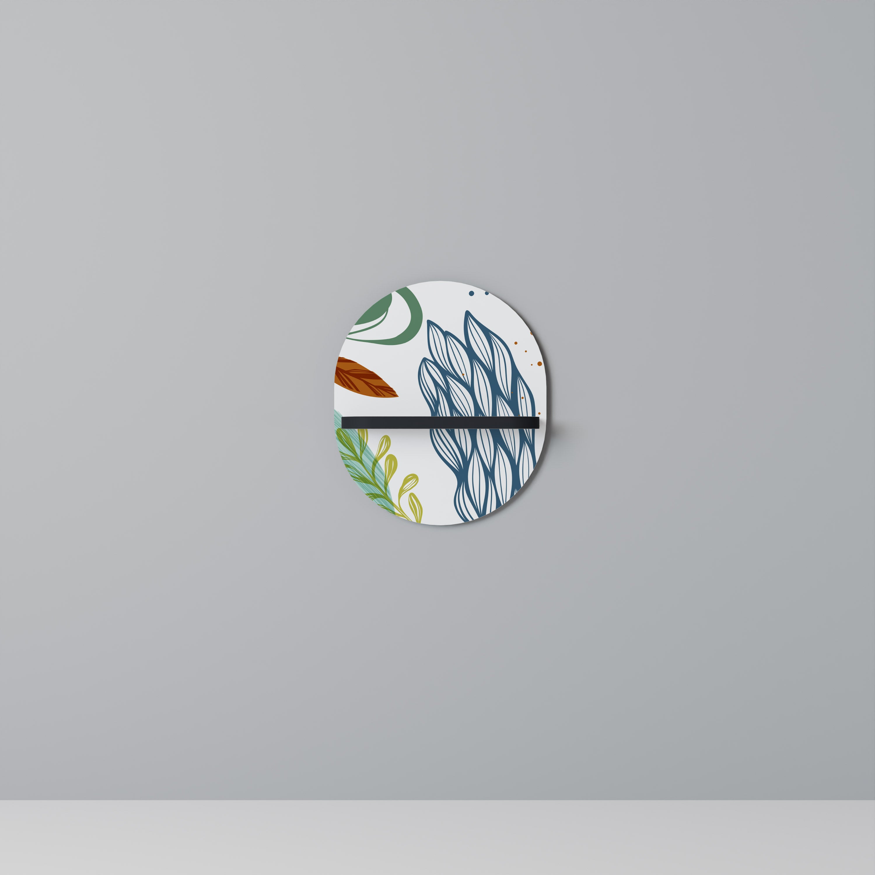 BOTANICAL HURRICANE Półka owalna Czarna