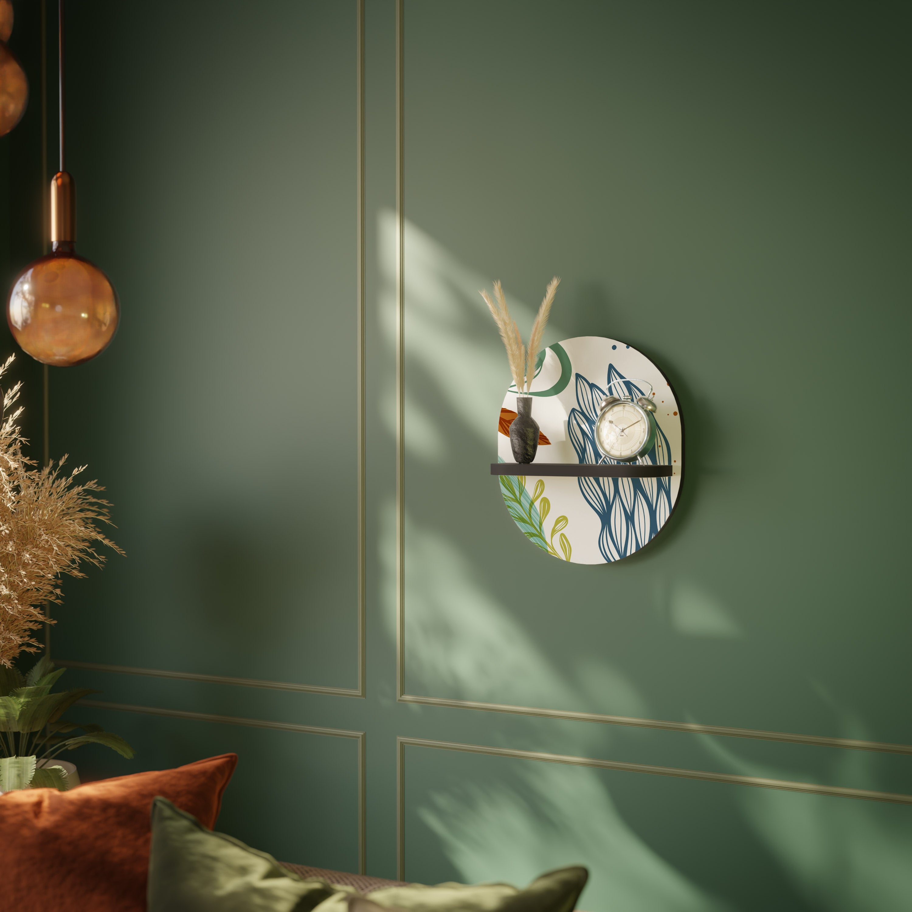 BOTANICAL HURRICANE Półka owalna Czarna