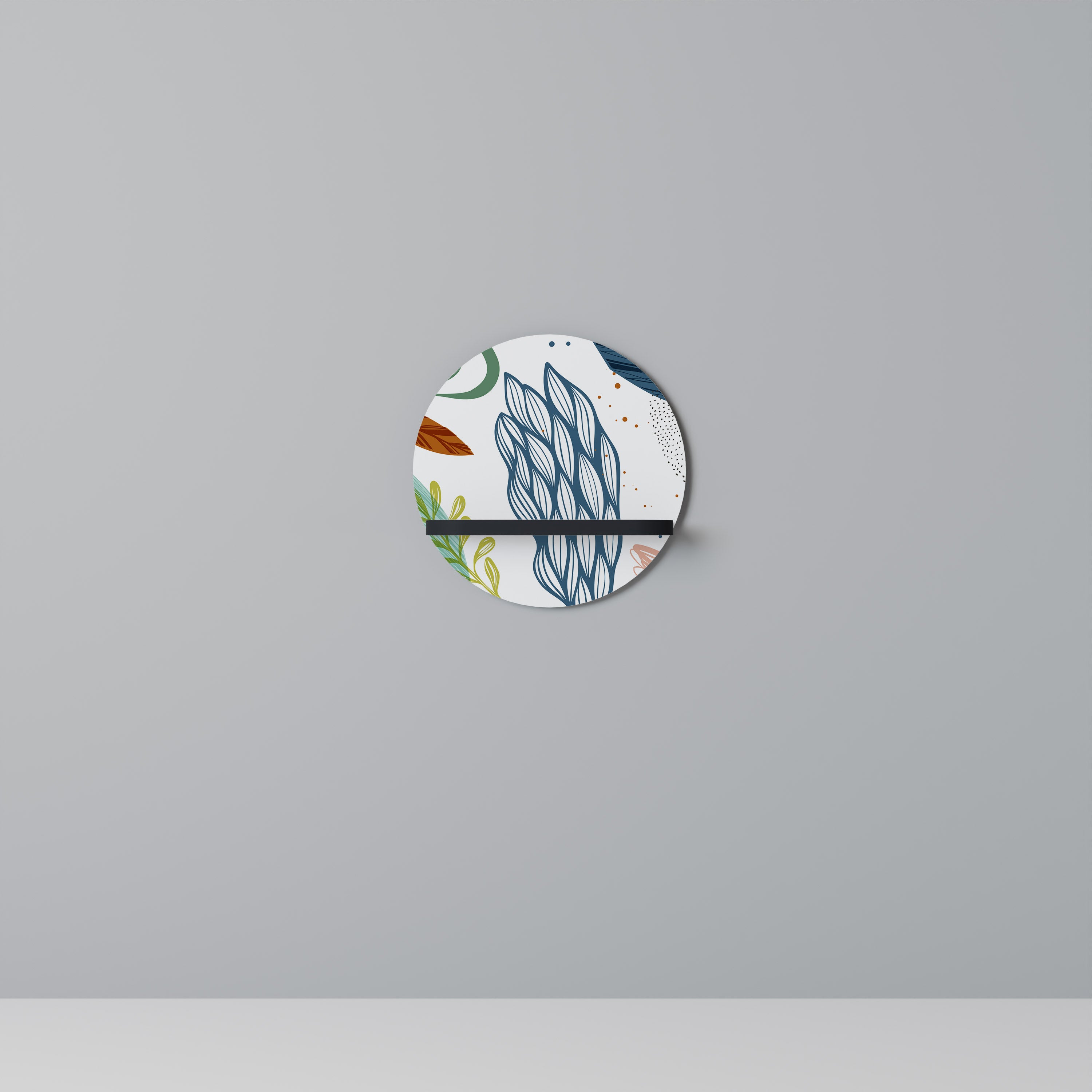 BOTANICAL HURRICANE Półka okrągła Czarna