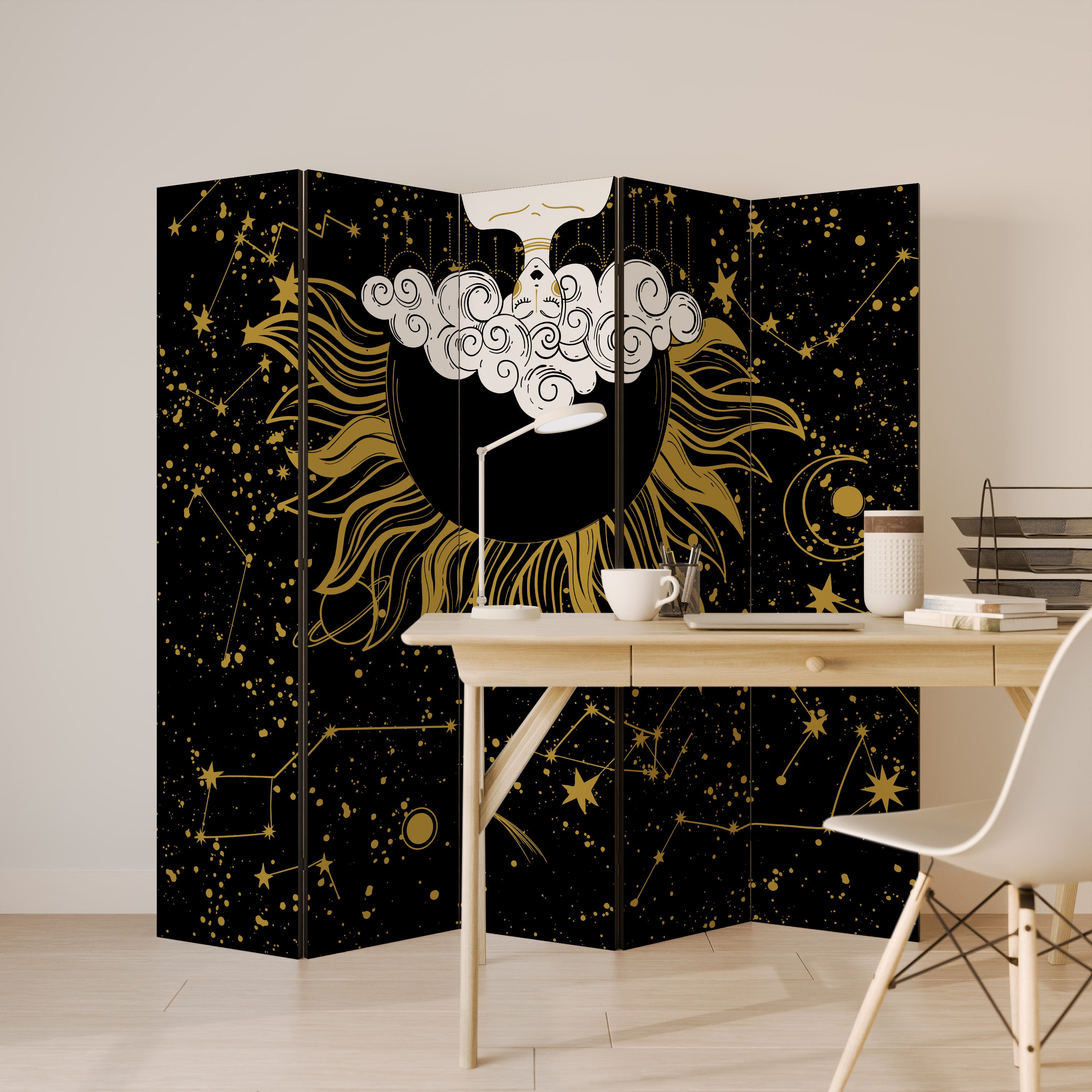 STELLAR CONSTELLATIONS Dekoracyjny parawan 5-skrzydłowy