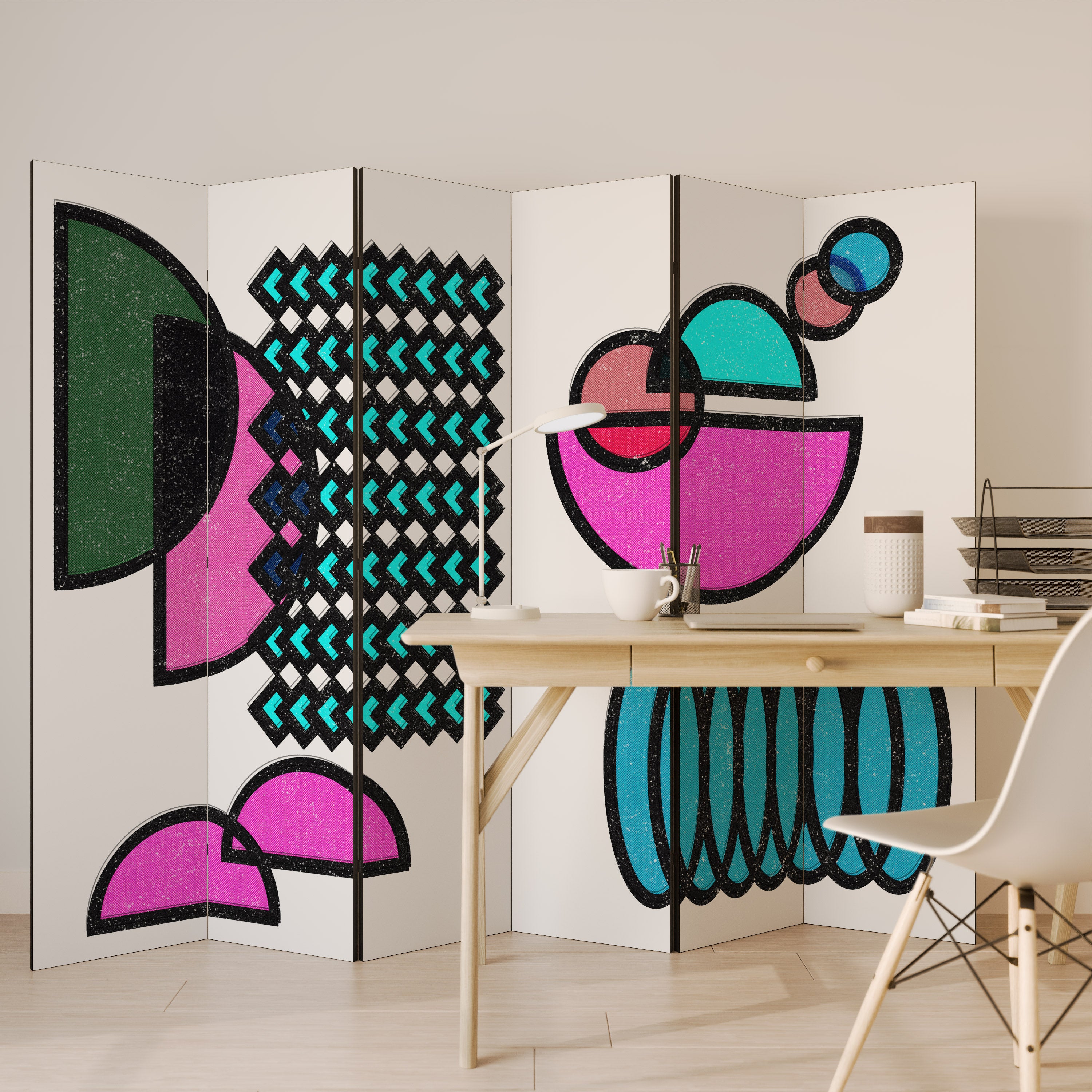 GEOMETRIC RHAPSODY Dekoracyjny parawan 6-skrzydłowy