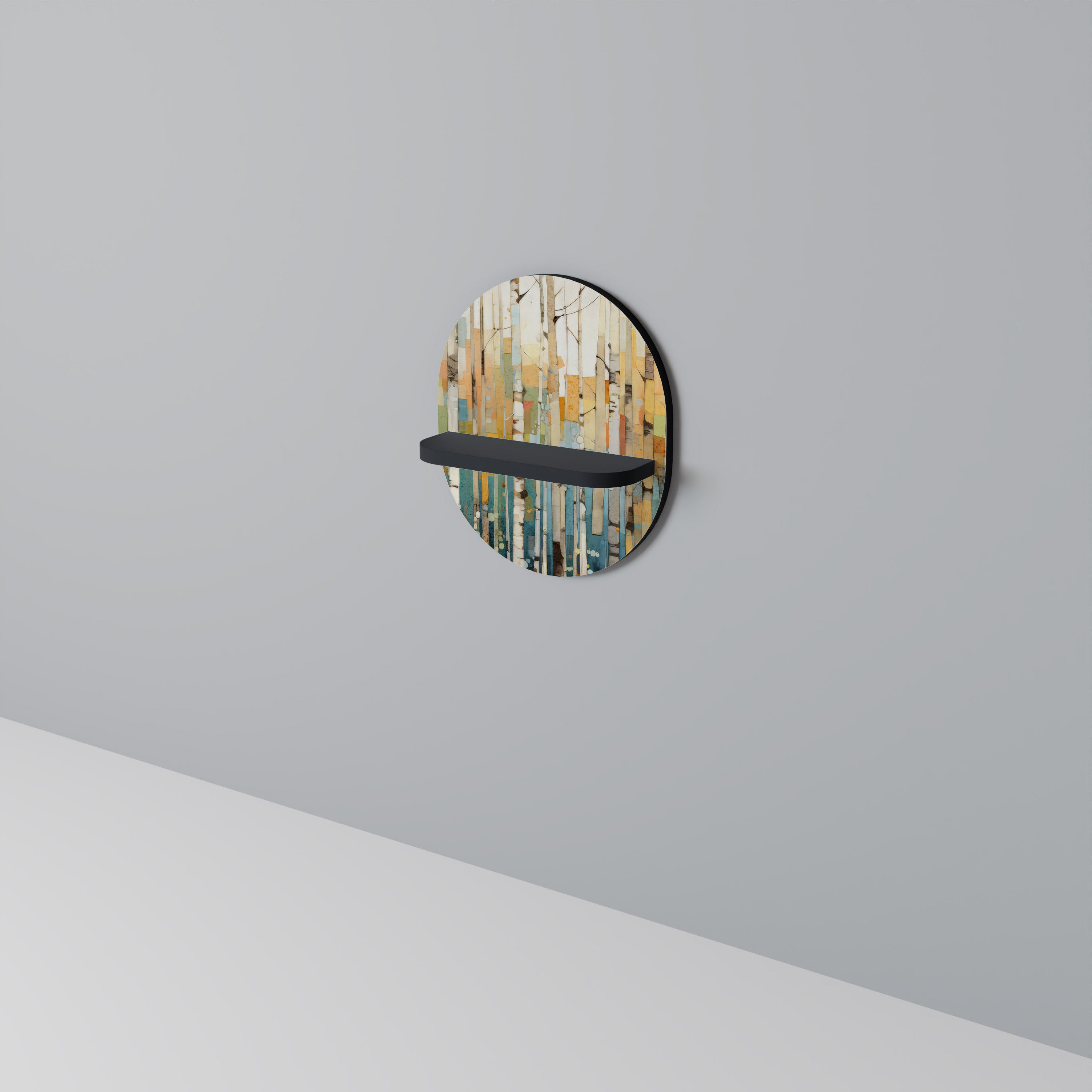BIRCH KALEIDOSCOPE Półka owalna Czarna
